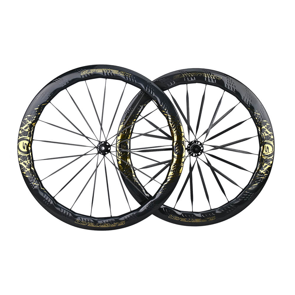 S - ALL Carbon Ultra Nazar Boncugu D28 - 50 DISC Brake Gold Decals - Superteam Wheels