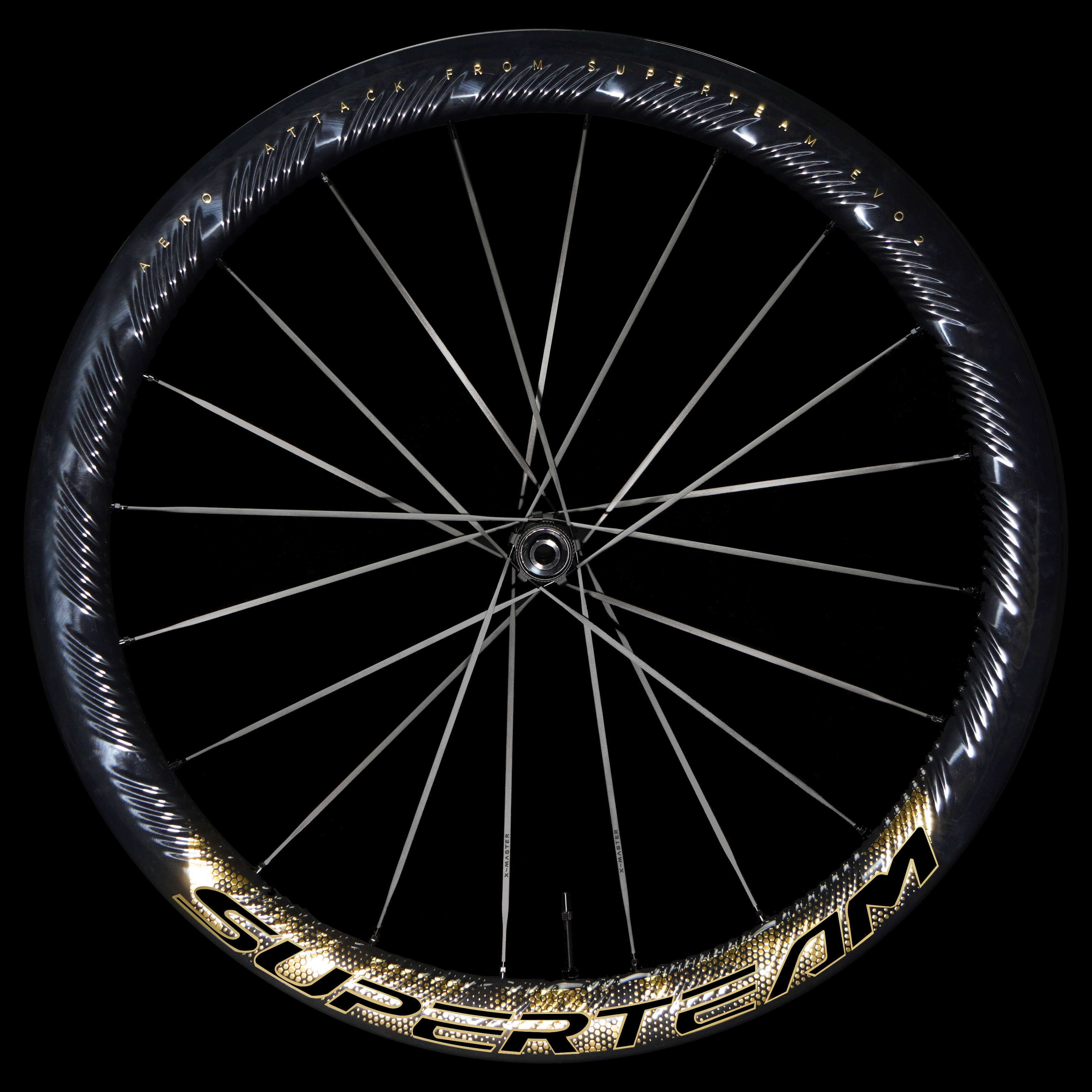S - ALL Carbon EVO Ⅱ D30 - 50 DISC Brake Gold Decals - Superteam Wheels