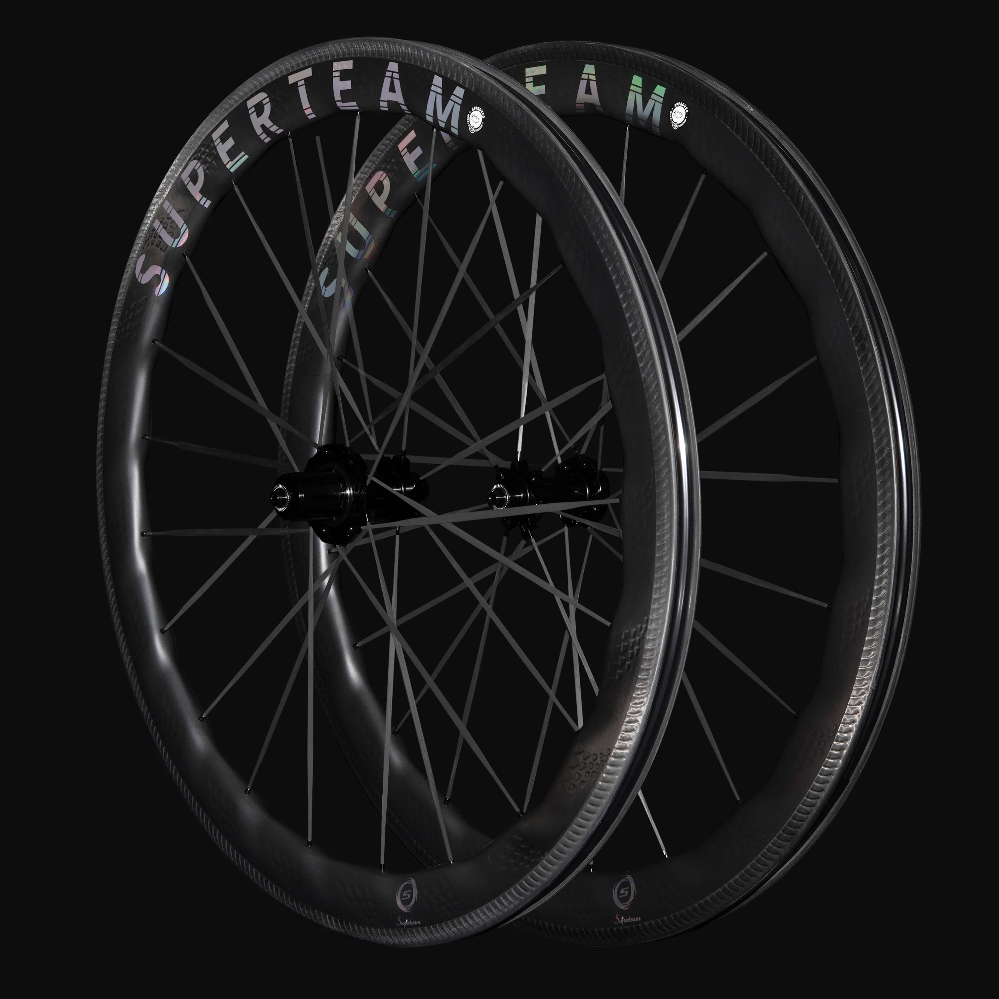 S - ALL Carbon Ultra R25 - 50 RIM Brake Silver Decals - Superteam Wheels
