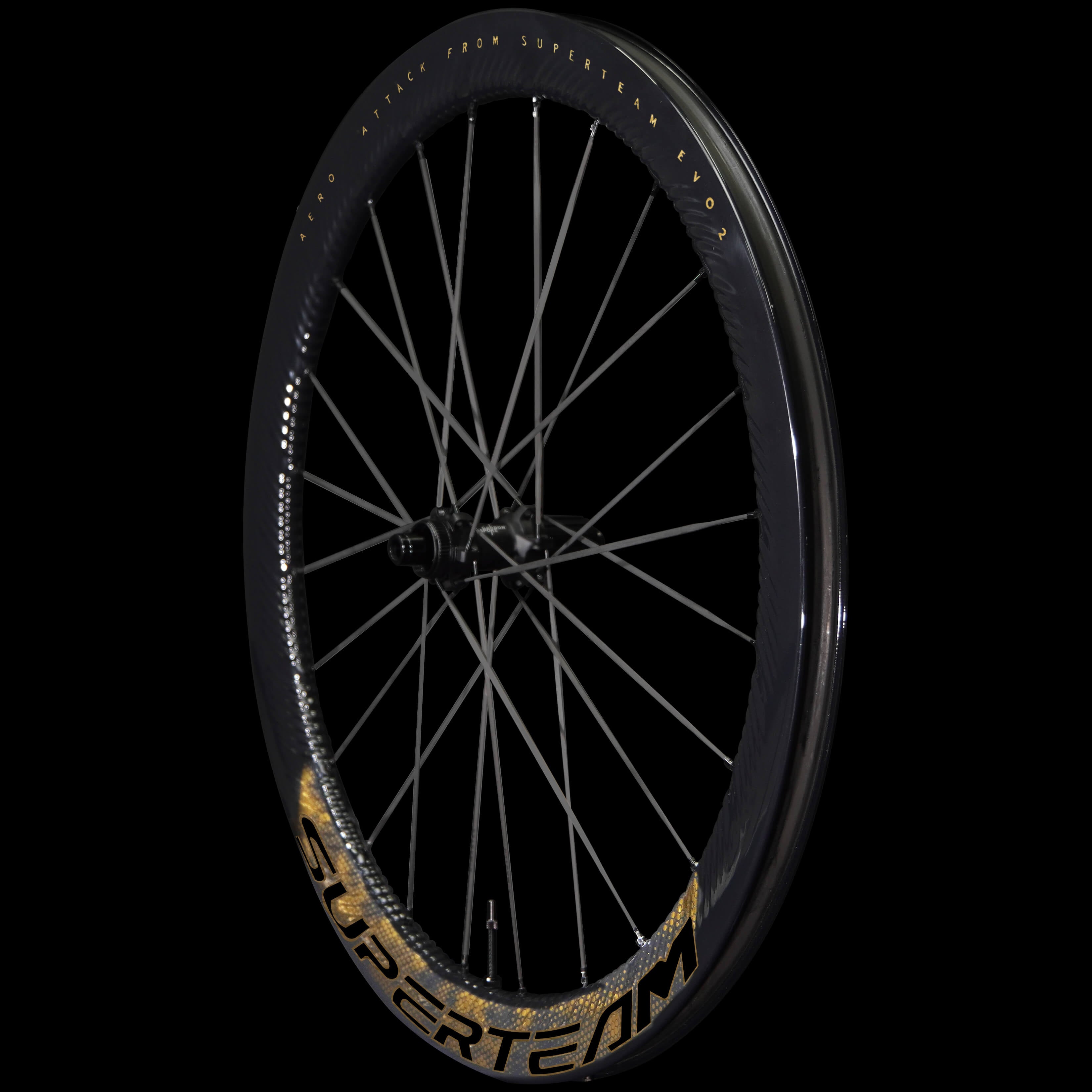 S - ALL Carbon EVO Ⅱ D30 - 50 DISC Brake Gold Decals - Superteam Wheels