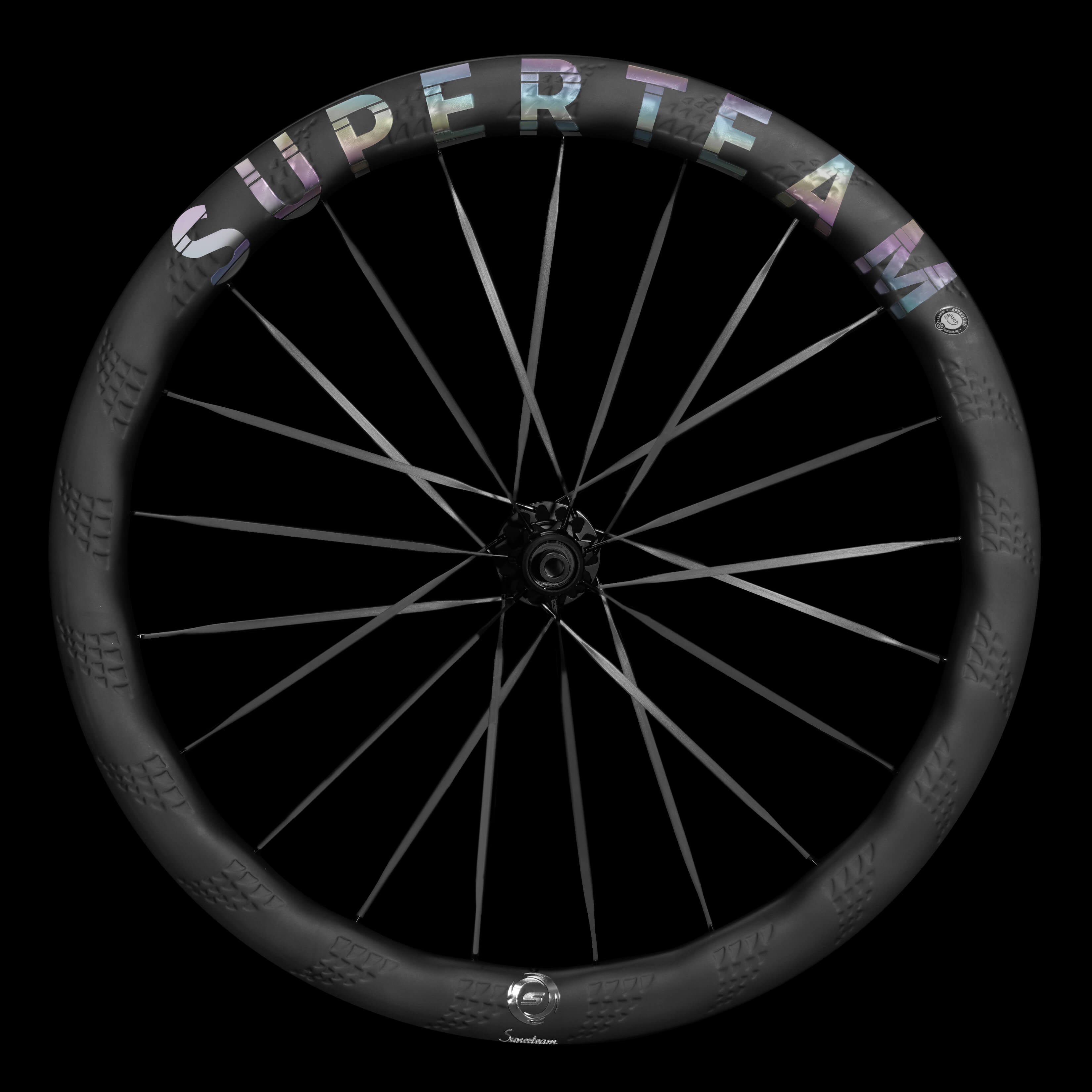 S - ALL Carbon Ultra D28 - 50 DISC Brake Silver Decals - Superteam Wheels
