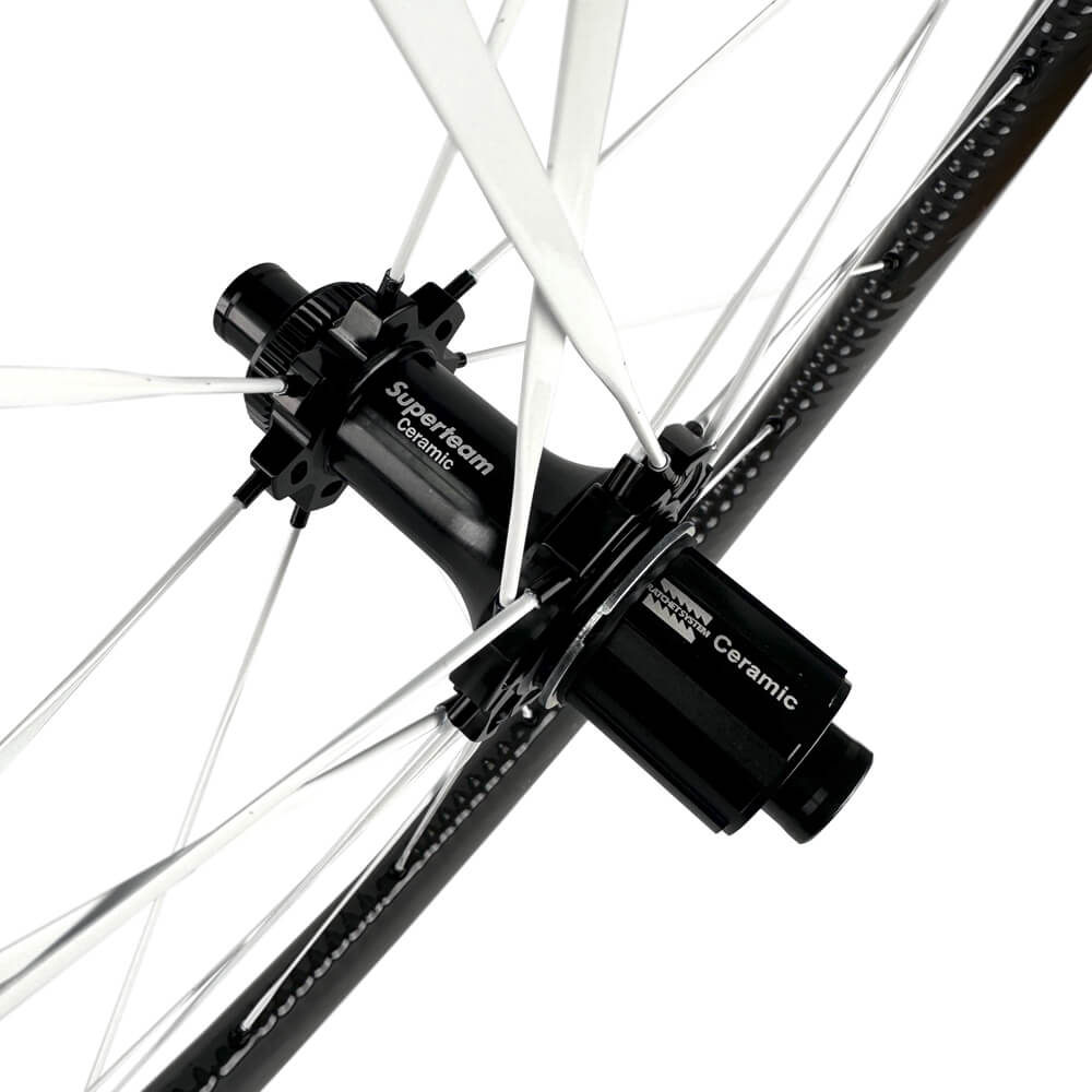 S - ALL Carbon EVO D28 - 50 DISC Brake White Spokes - Superteam Wheels