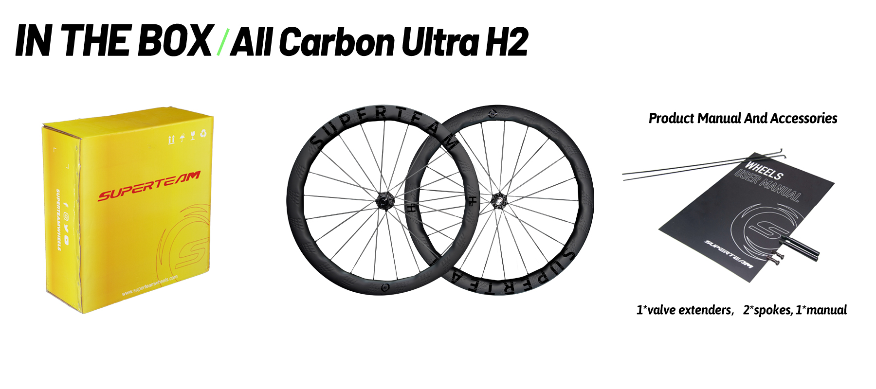 S-All Carbon Ultra H2 D30-50 Disc Brake Wheelsets Black Decals