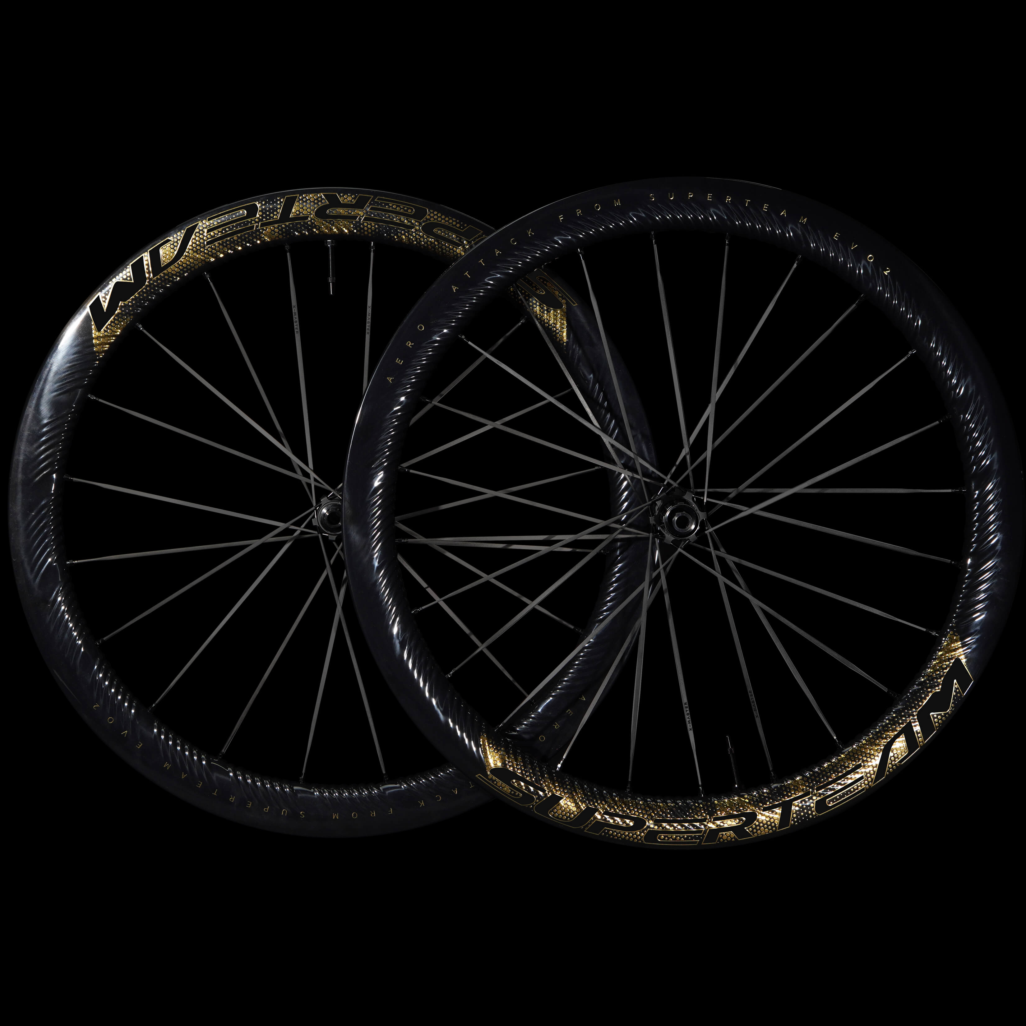 S - ALL Carbon EVO Ⅱ D30 - 50 DISC Brake Gold Decals - Superteam Wheels