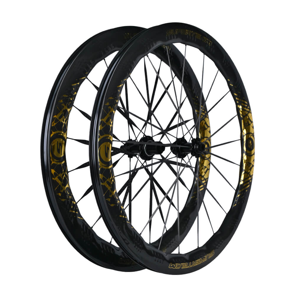 S - ALL Carbon Ultra Nazar Boncugu D28 - 50 DISC Brake Gold Decals - Superteam Wheels