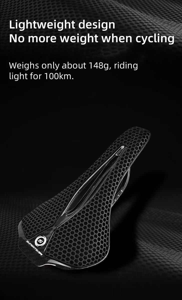 Superteam Air Full Carbon Fiber 3D Printing Short - Nosed Bike Saddle - Superteam Wheels