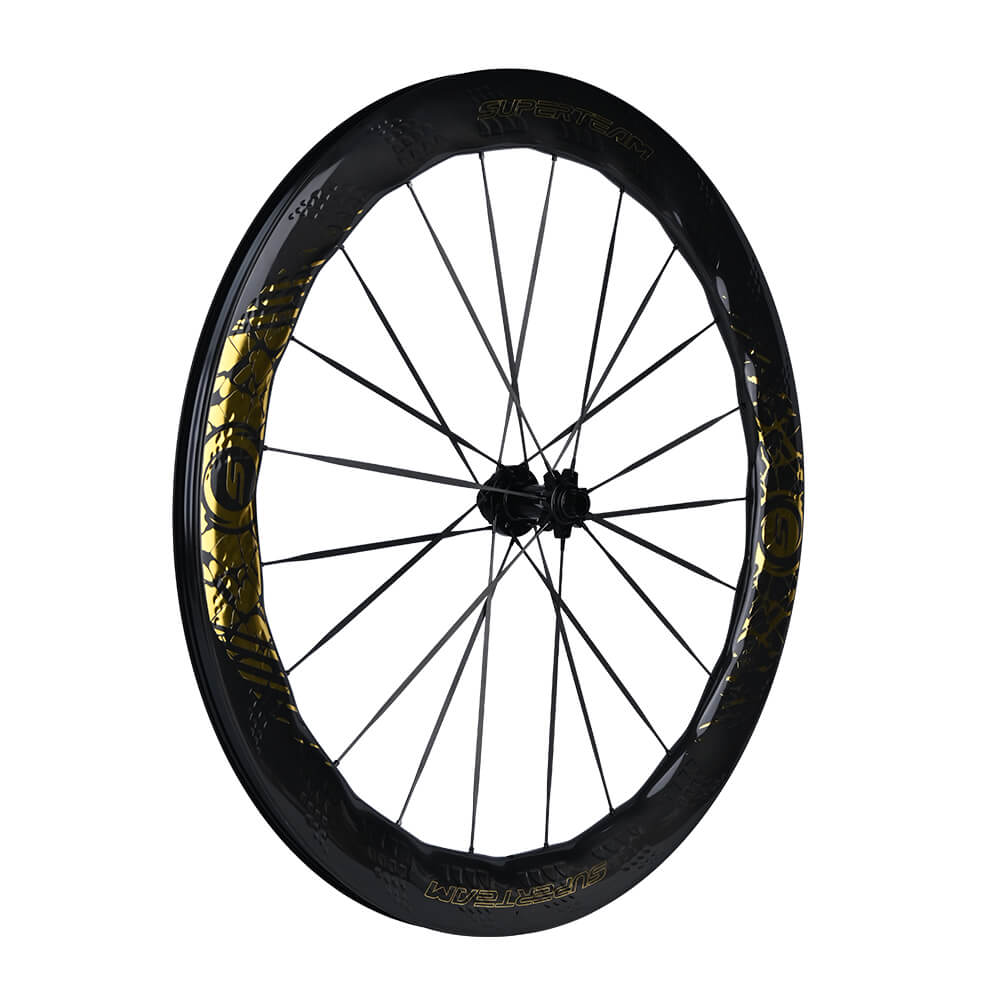 S - ALL Carbon Ultra Nazar Boncugu D28 - 50 DISC Brake Gold Decals - Superteam Wheels