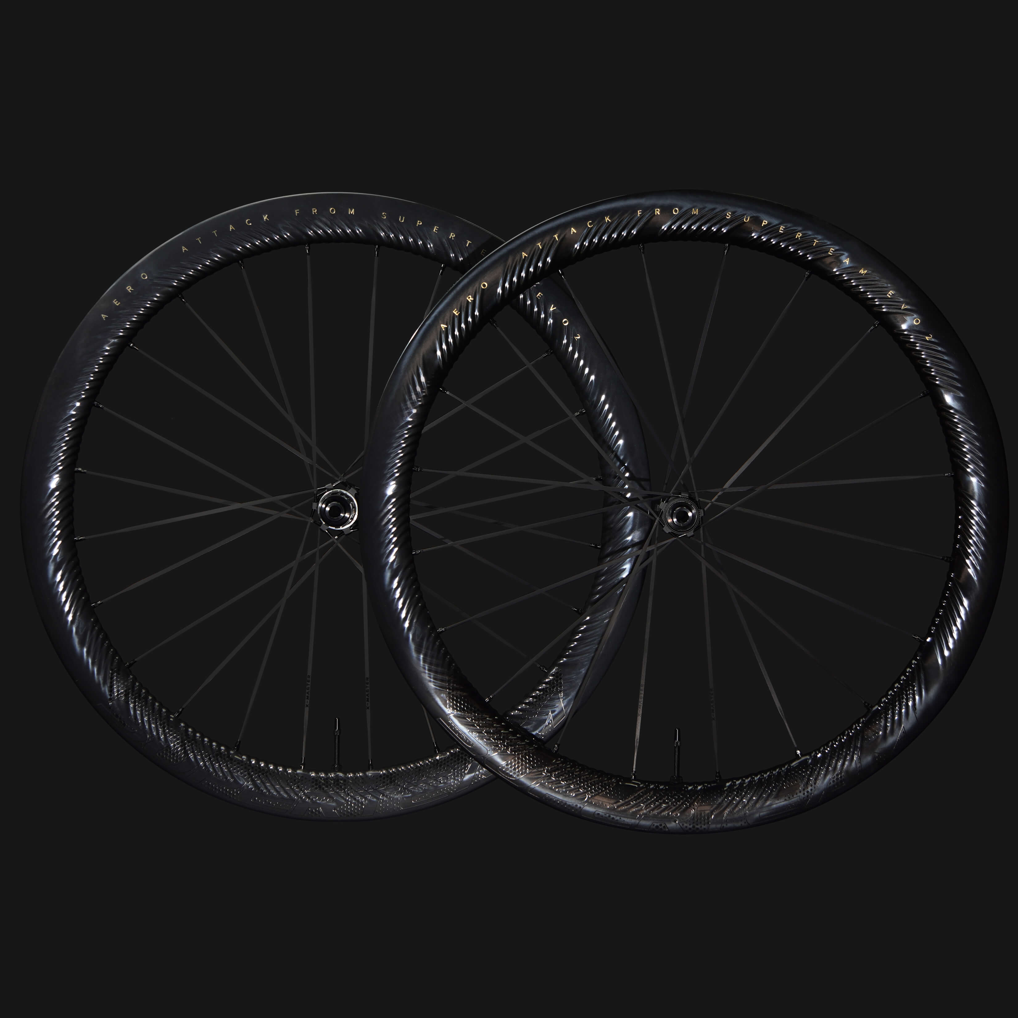 S - ALL Carbon EVO Ⅱ D30 - 50 DISC Brake Black Decals - Superteam Wheels