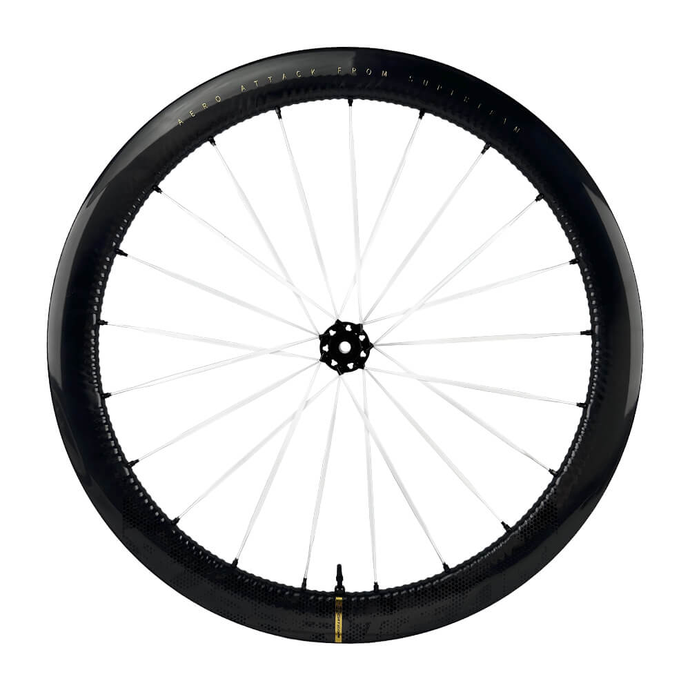 S - ALL Carbon EVO D28 - 50 DISC Brake White Spokes - Superteam Wheels