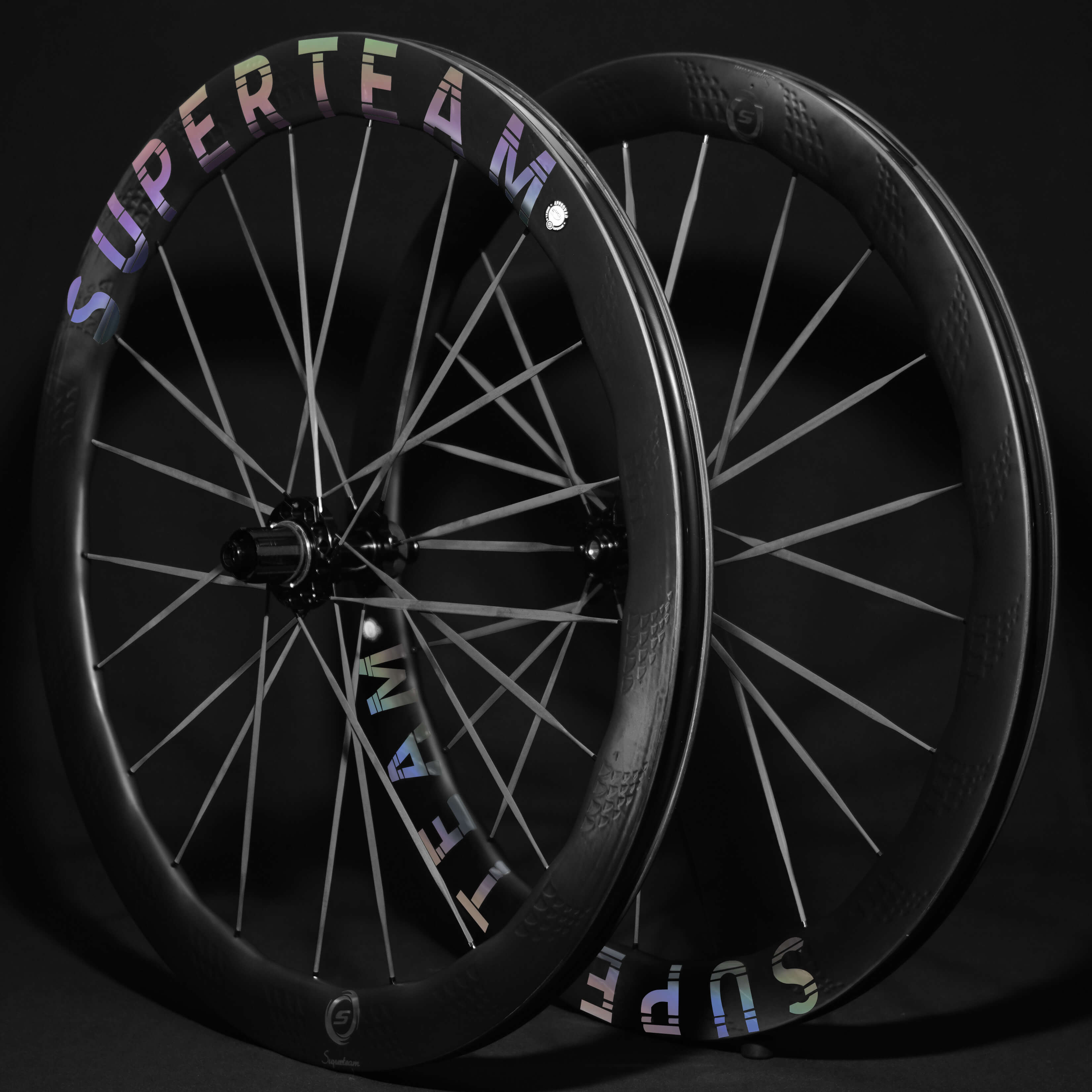 S - ALL Carbon Ultra D28 - 50 DISC Brake Silver Decals - Superteam Wheels