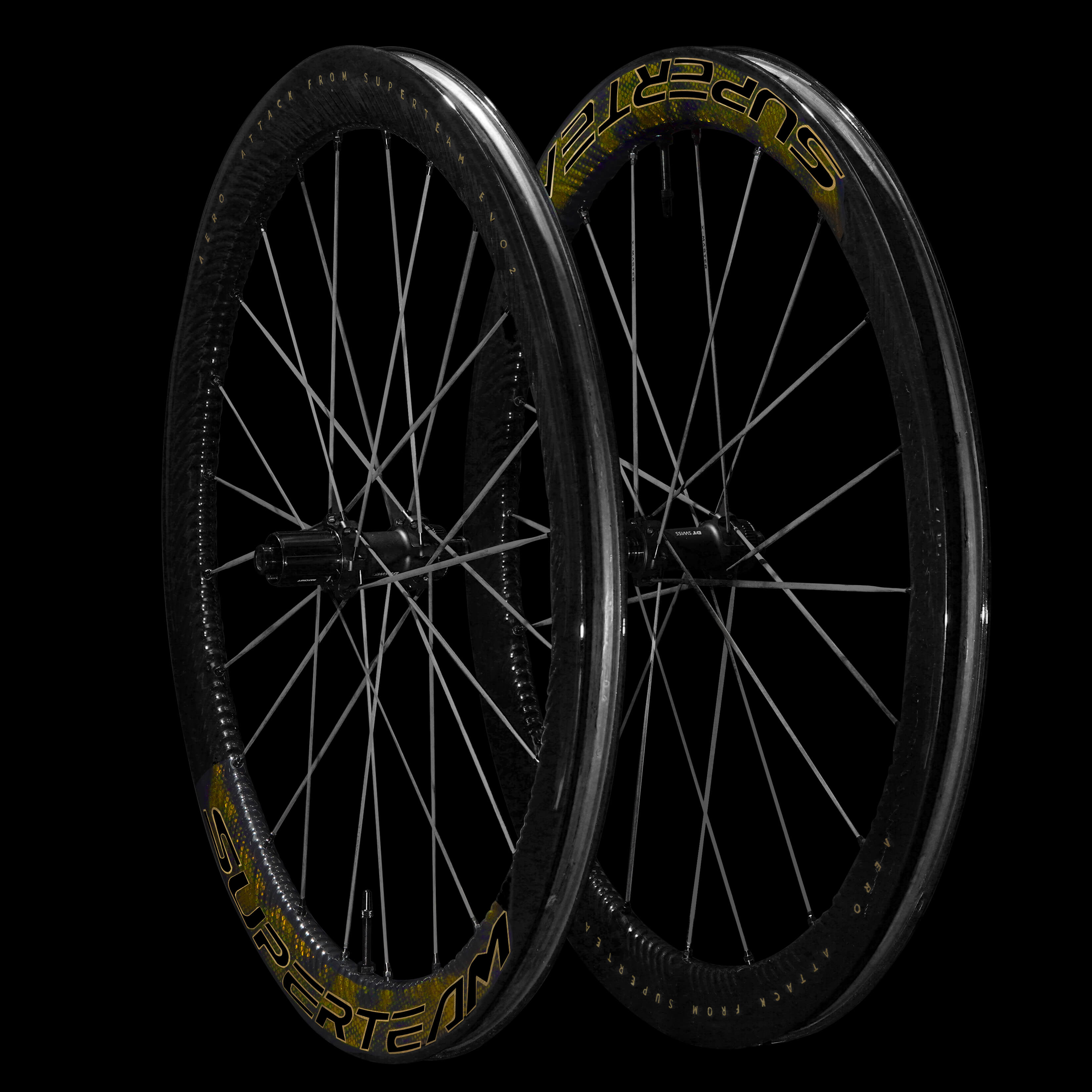 S - ALL Carbon EVO Ⅱ D30 - 50 DISC Brake Gold Decals - Superteam Wheels