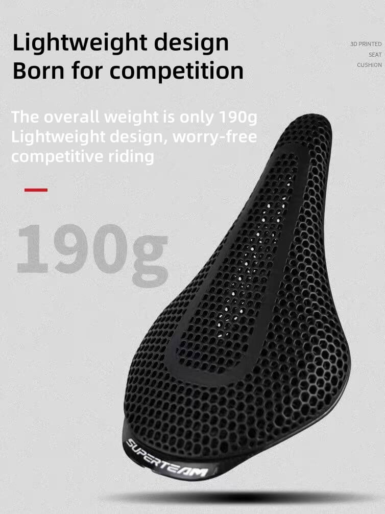 Superteam Air Max Full Carbon Fiber 3D Printing Medium Short - Nosed Bike Saddle - Superteam Wheels