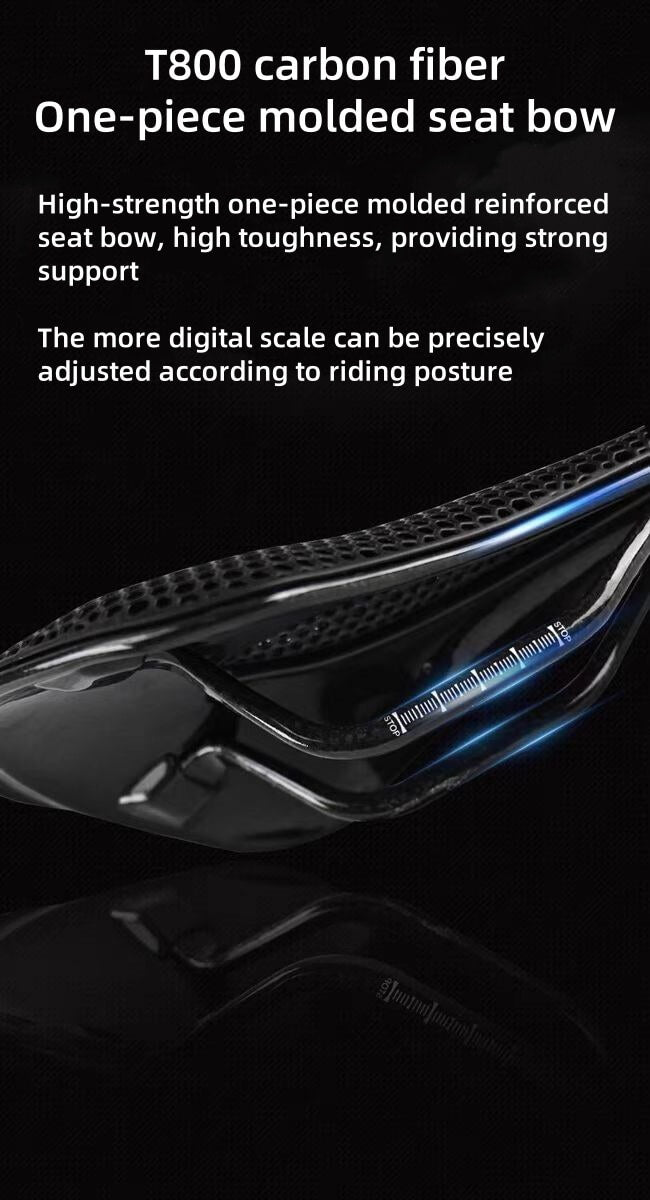 Superteam Air Max Full Carbon Fiber 3D Printing Medium Short - Nosed Bike Saddle - Superteam Wheels