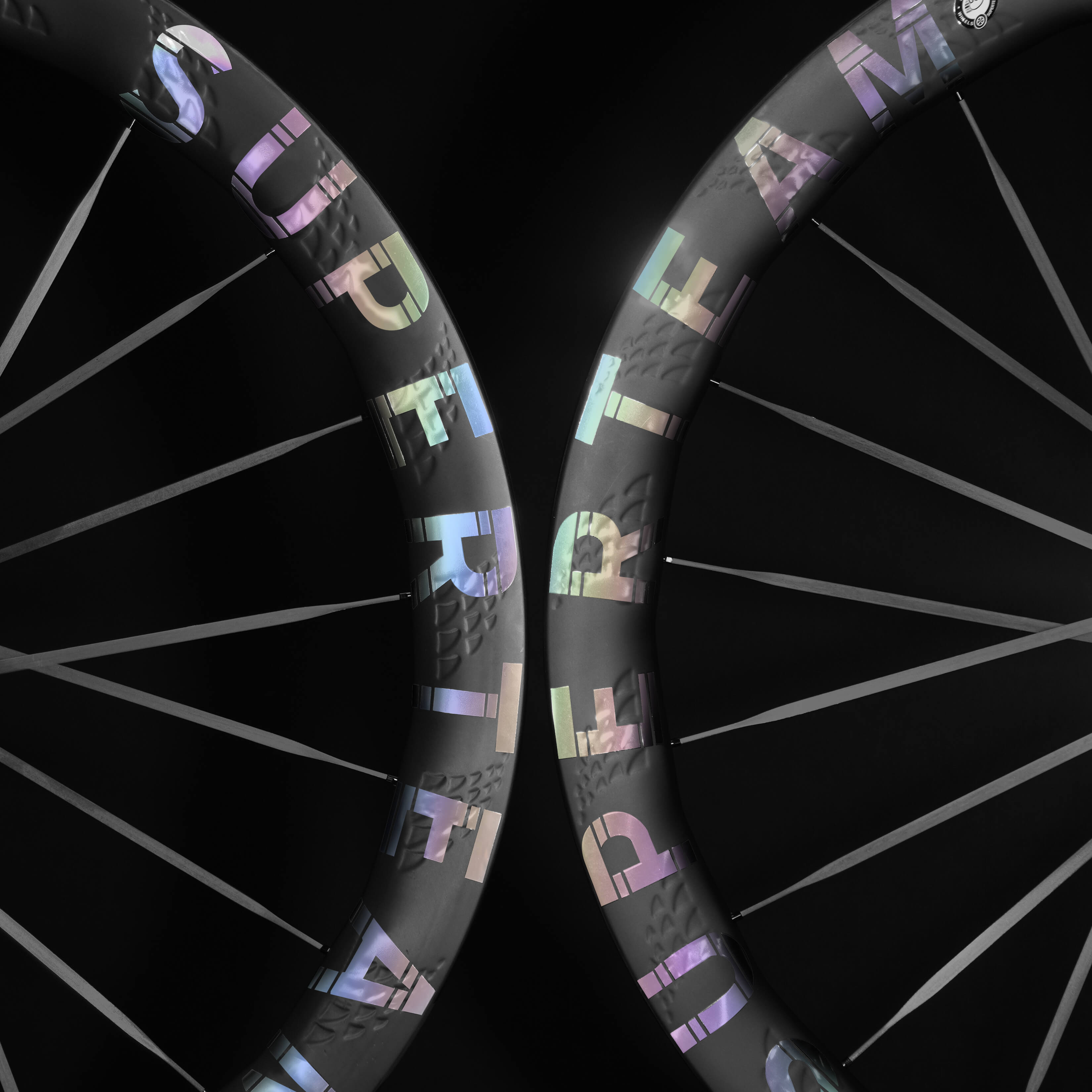 S - ALL Carbon Ultra D28 - 50 DISC Brake Silver Decals - Superteam Wheels