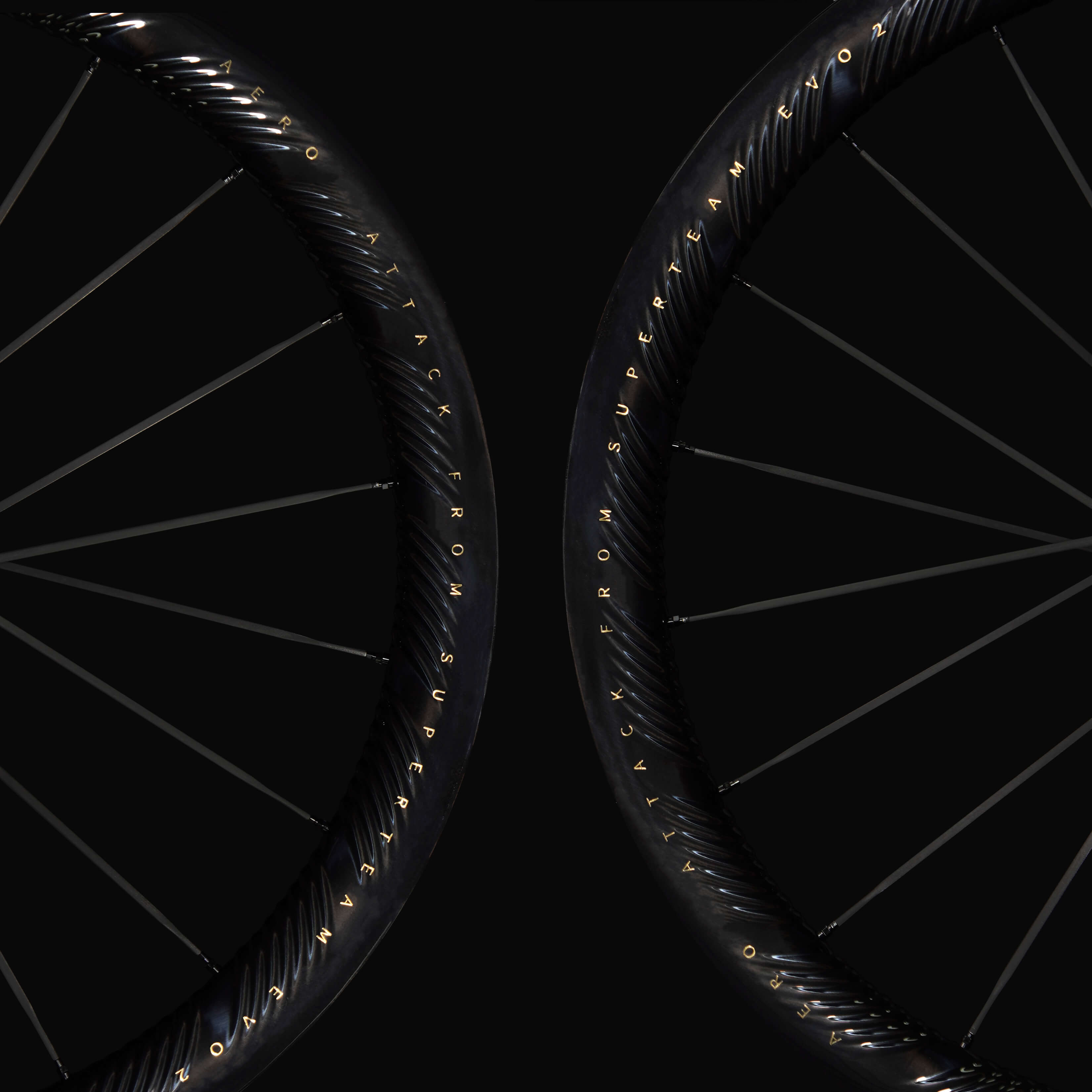 S - ALL Carbon EVO Ⅱ D30 - 50 DISC Brake Black Decals - Superteam Wheels