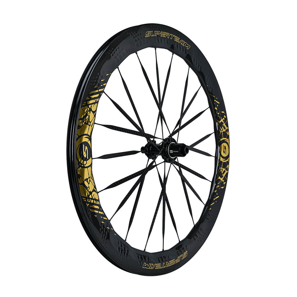 S - ALL Carbon Ultra Nazar Boncugu D28 - 50 DISC Brake Gold Decals - Superteam Wheels