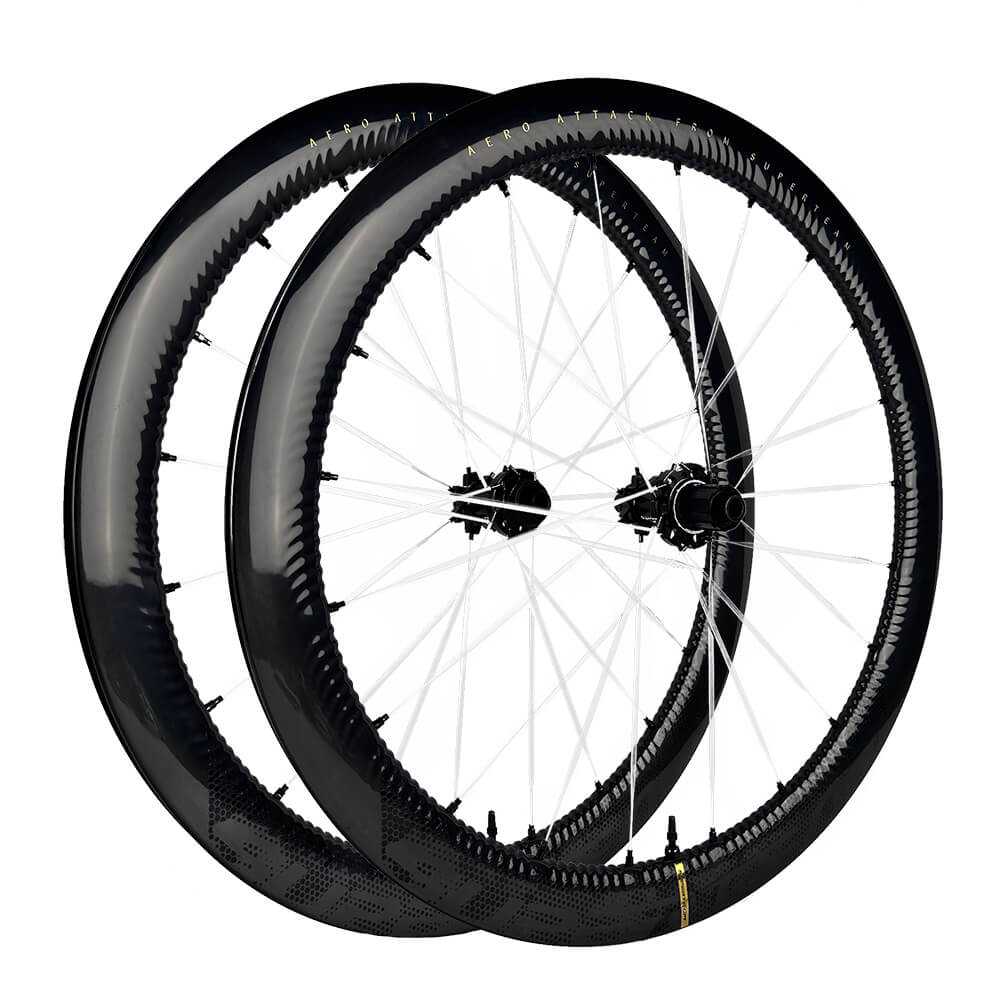 S - ALL Carbon EVO D28 - 50 DISC Brake White Spokes - Superteam Wheels