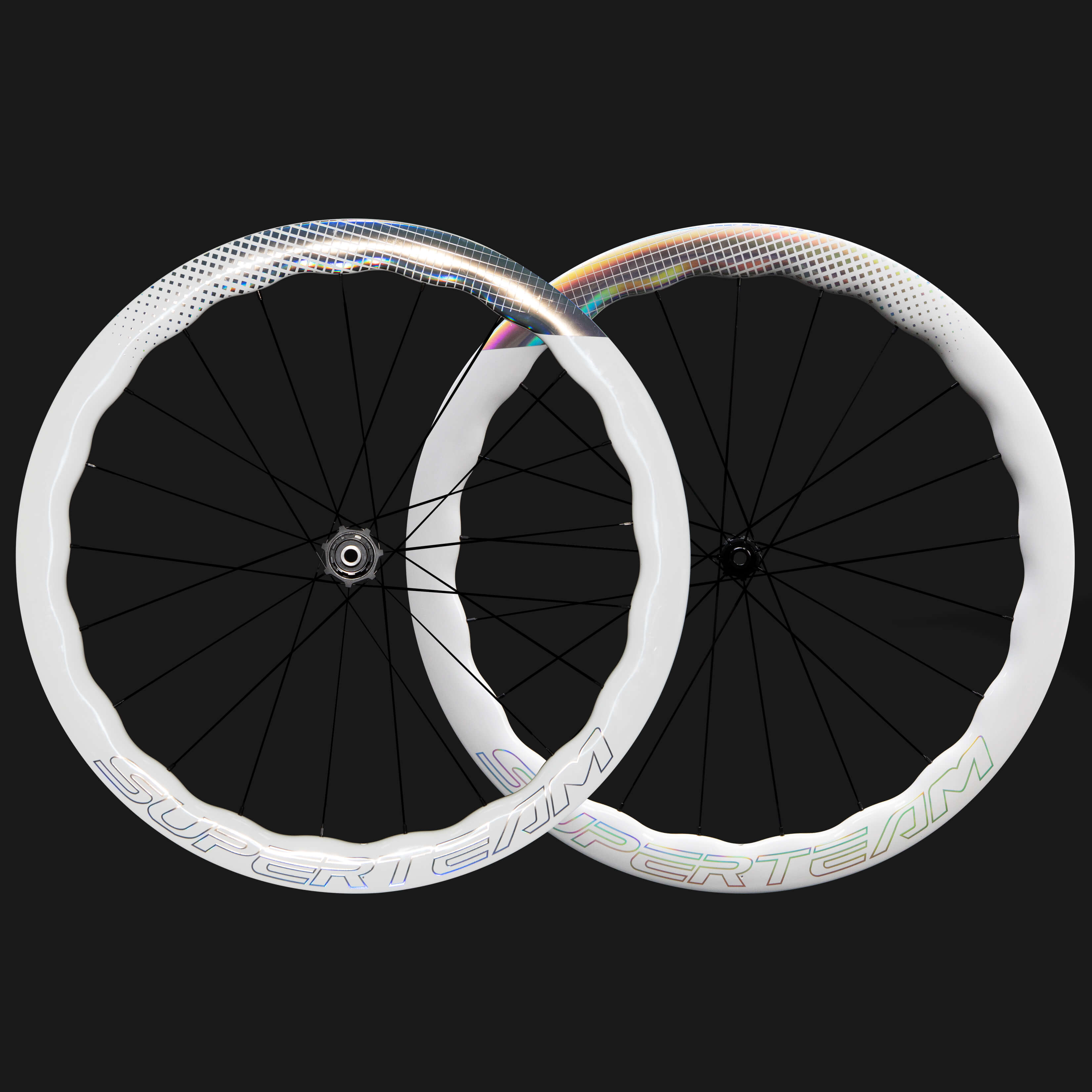 Classic PRO D28 - 50 DISC Brake Shine Decals White Rim - Superteam Wheels