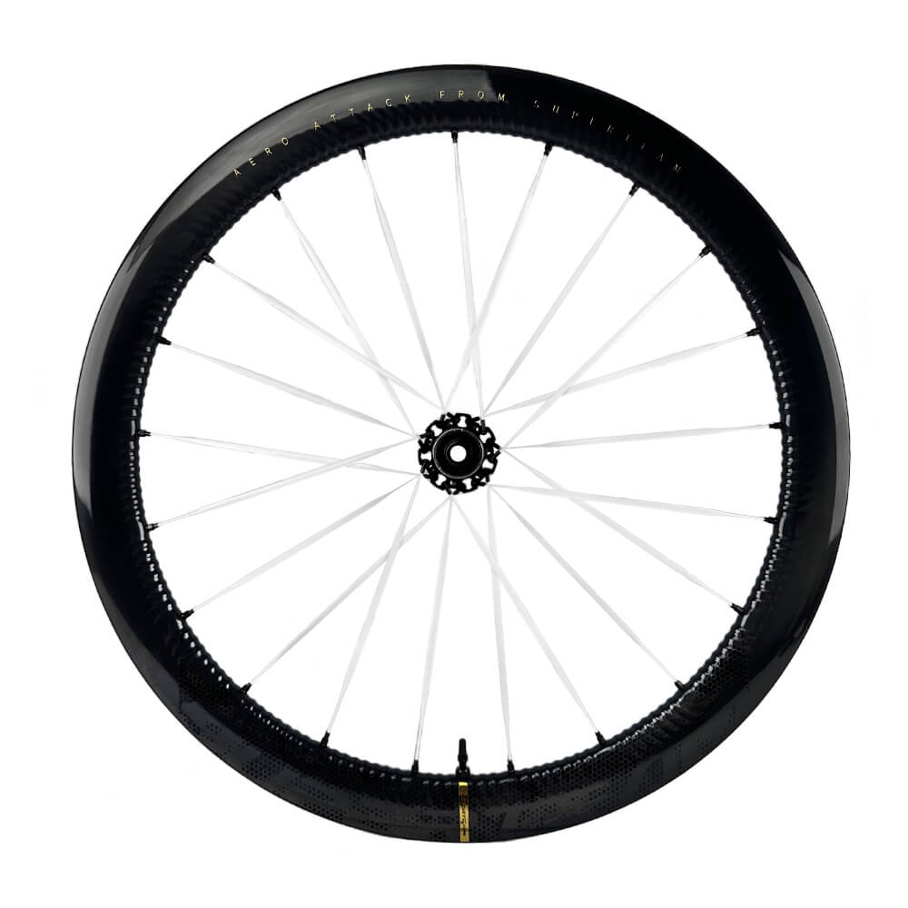 S - ALL Carbon EVO D28 - 50 DISC Brake White Spokes - Superteam Wheels