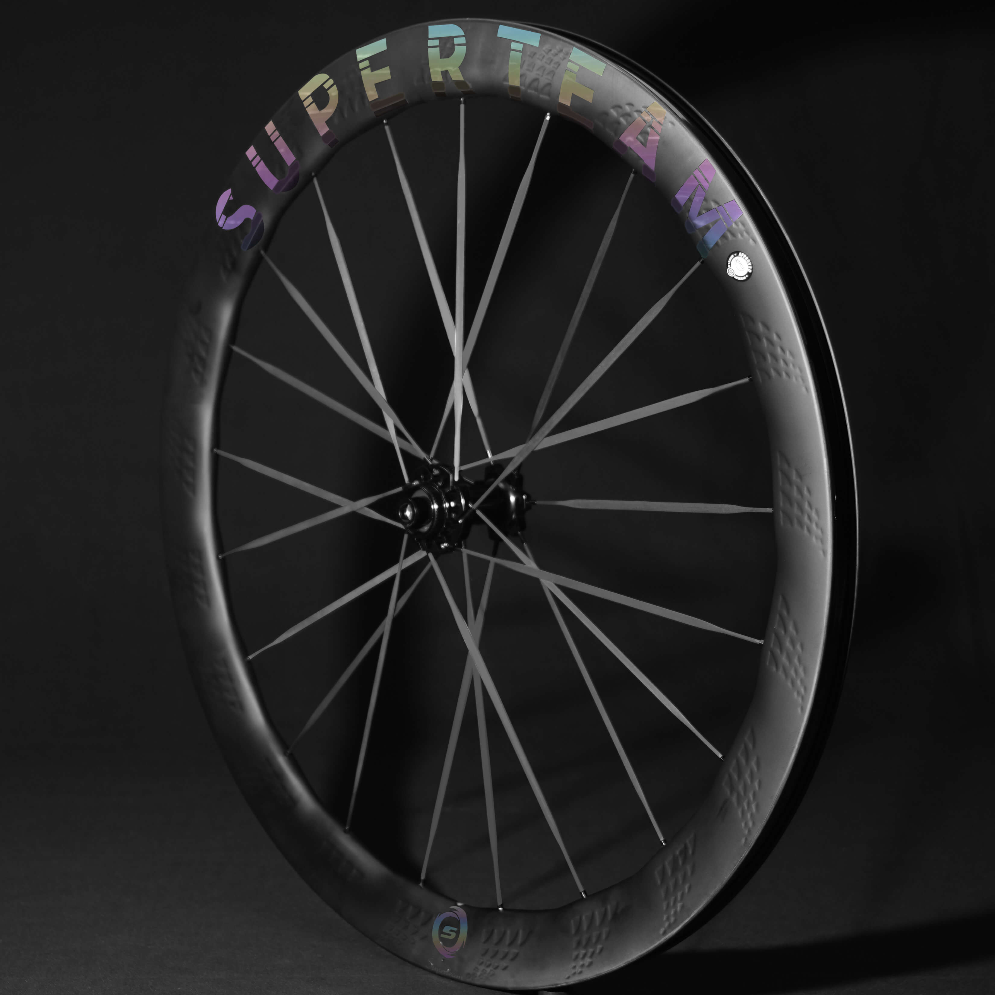 S - ALL Carbon Ultra D28 - 50 DISC Brake Silver Decals - Superteam Wheels