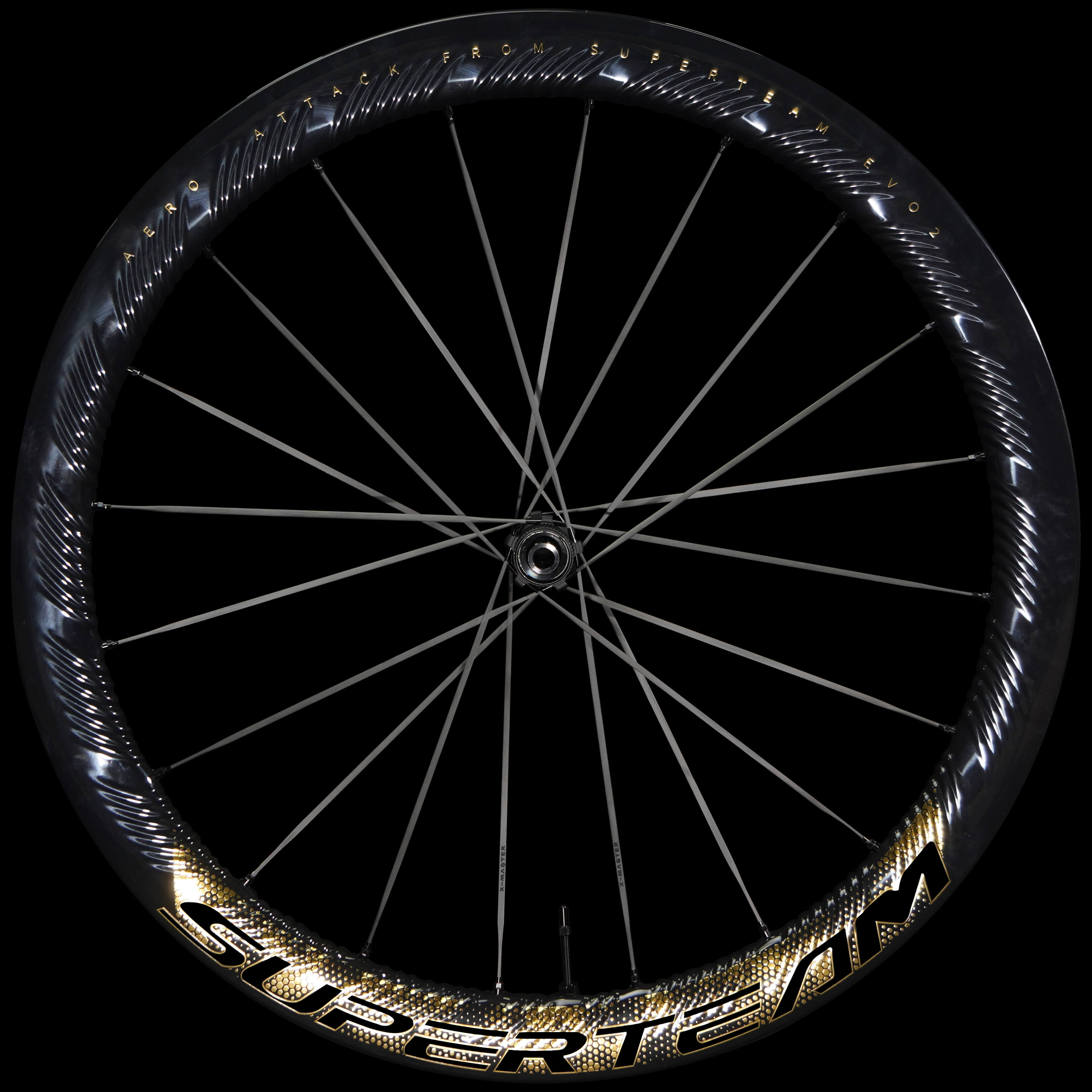 S - ALL Carbon EVO Ⅱ D30 - 50 DISC Brake Gold Decals - Superteam Wheels
