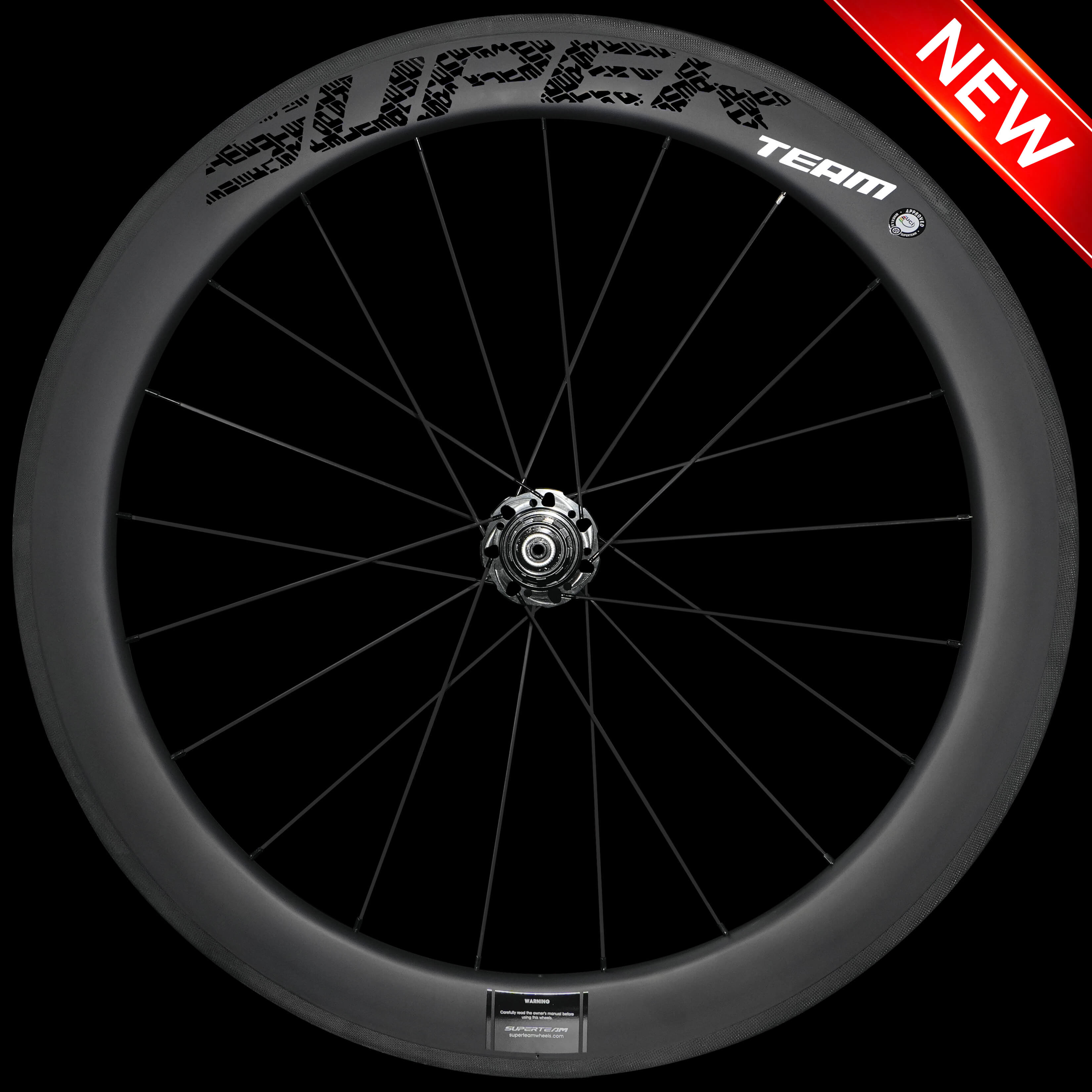 Paire de roues en carbone Classic PRO R25-50 avec frein sur jante et autocollants noirs