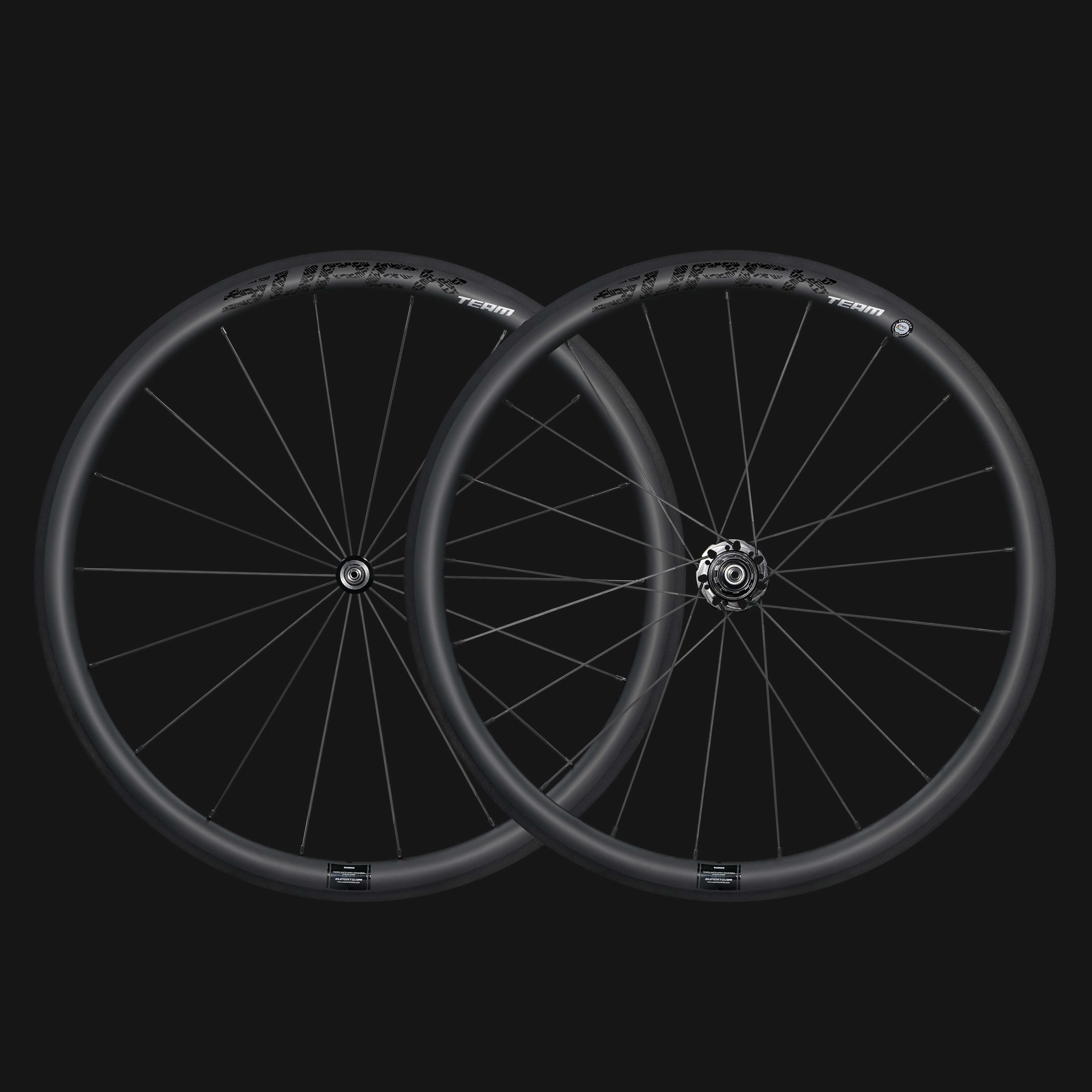 Road Bike Classic PRO R25-38 Carbon Wheelset RIM Brake Black Decals