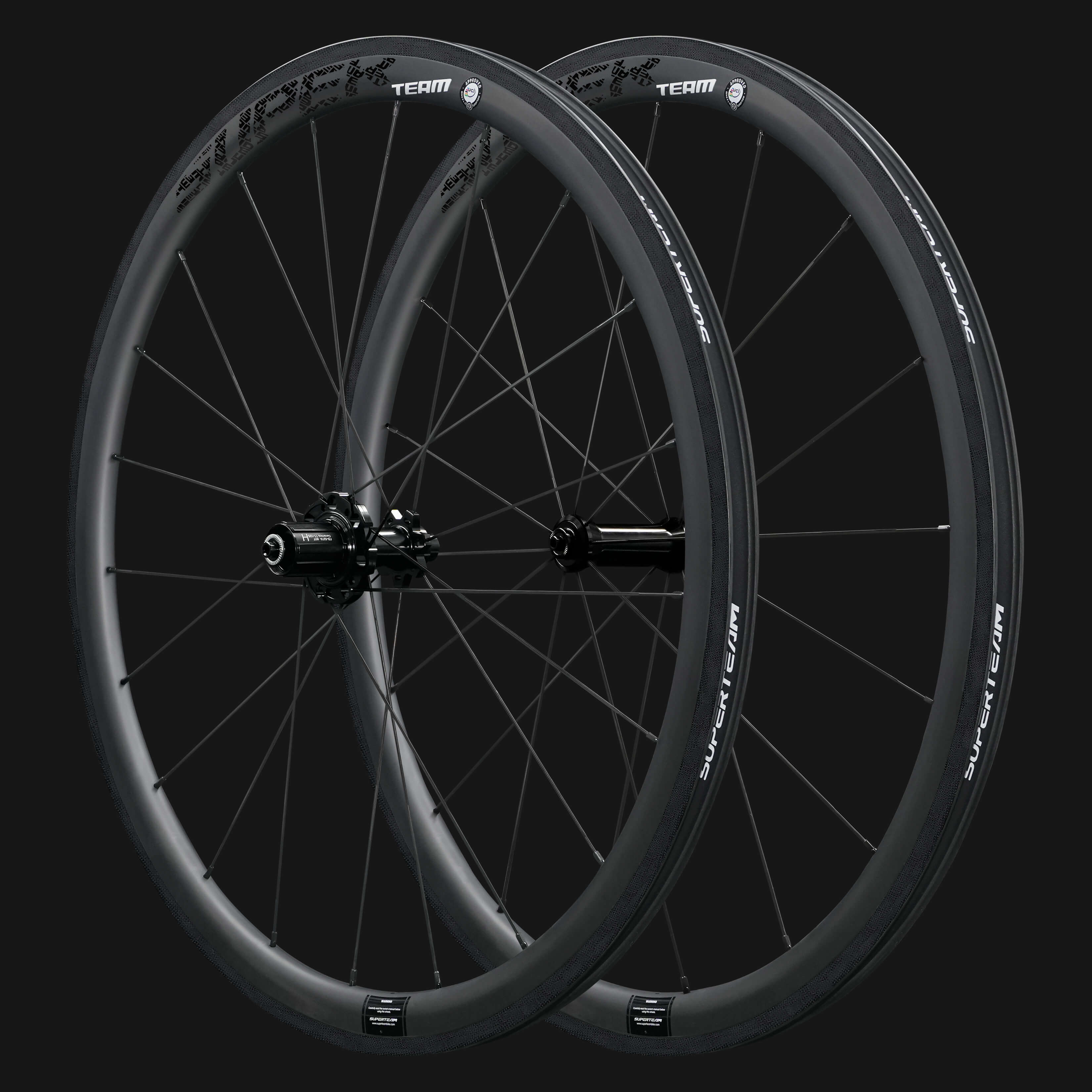 Road Bike Classic PRO R25-38 Carbon Wheelset RIM Brake Black Decals