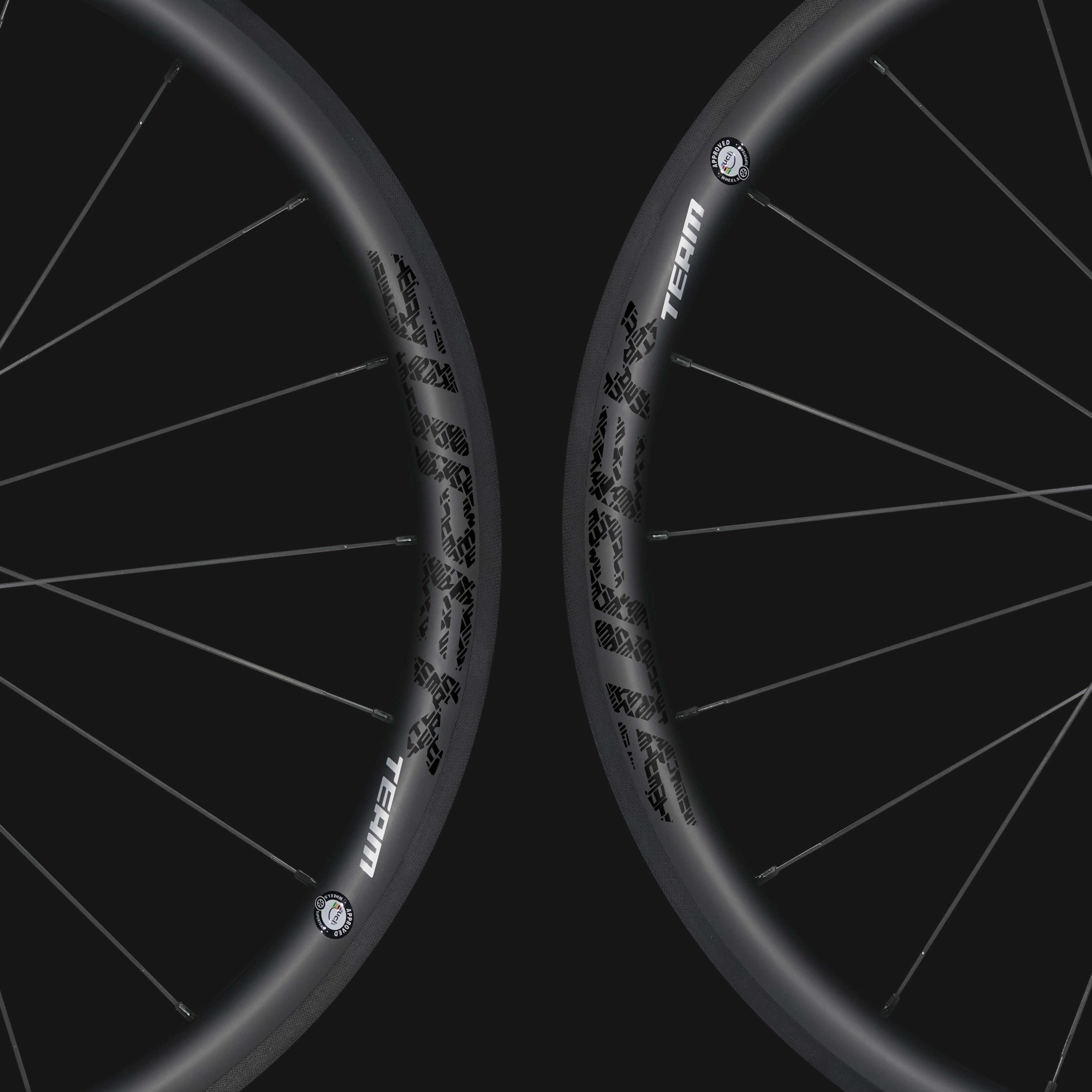 Road Bike Classic PRO R25-38 Carbon Wheelset RIM Brake Black Decals