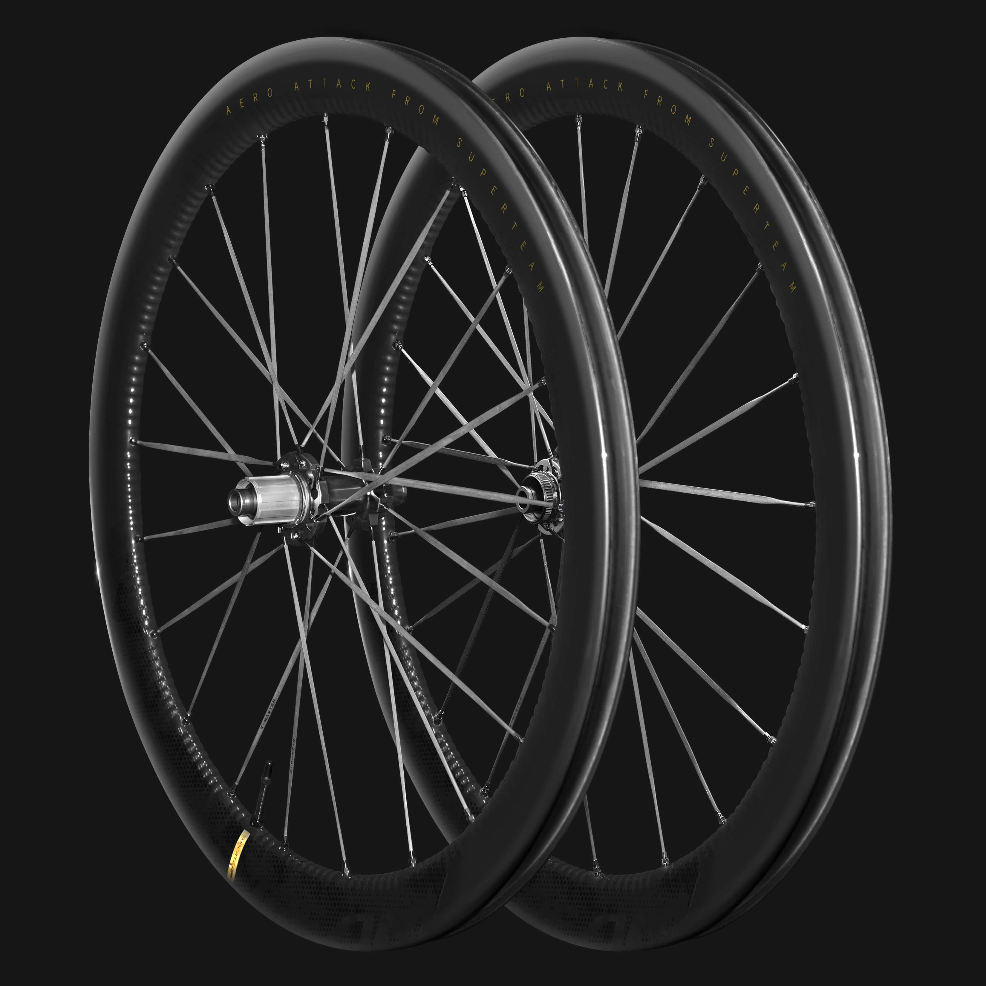 S-ALL Carbon EVO D28-50 DISC Brake Wheelsets Black Spokes