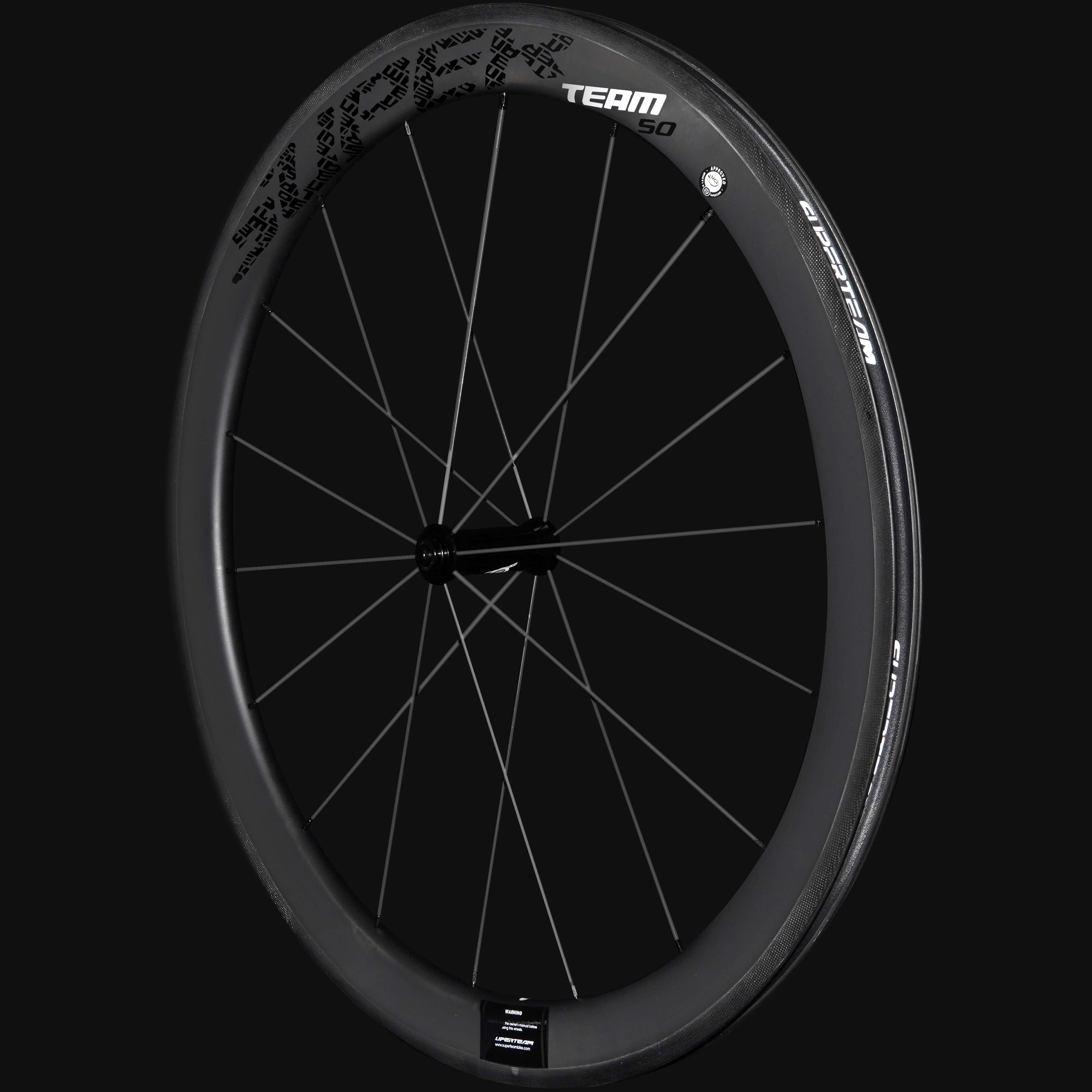 Classic PRO R25 - 50 Carbon Wheelset RIM Brake Black Decals - Superteam Wheels