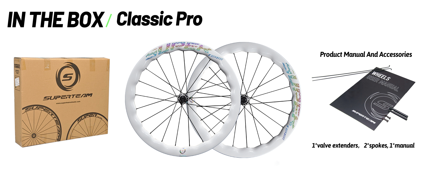 Superteam Classic Pro Max D25-53 Disc Brake Wheelsets White Rim