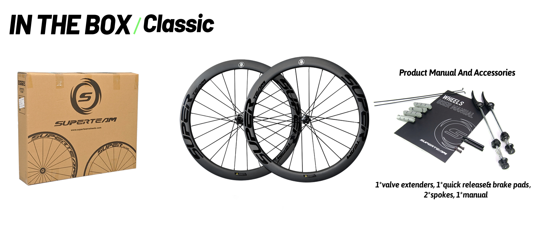 Superteam Classic Series R25-50 Carbon Wheelset RIM Brake