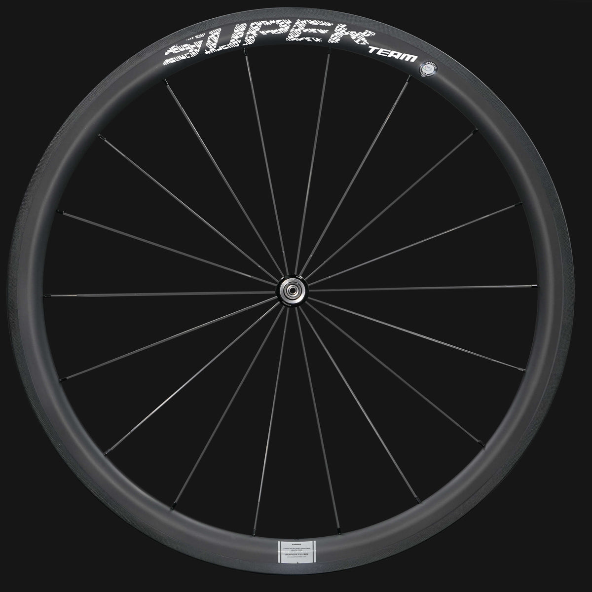 Paire de roues en carbone Classic PRO R25-38 avec frein sur jante et autocollants blancs