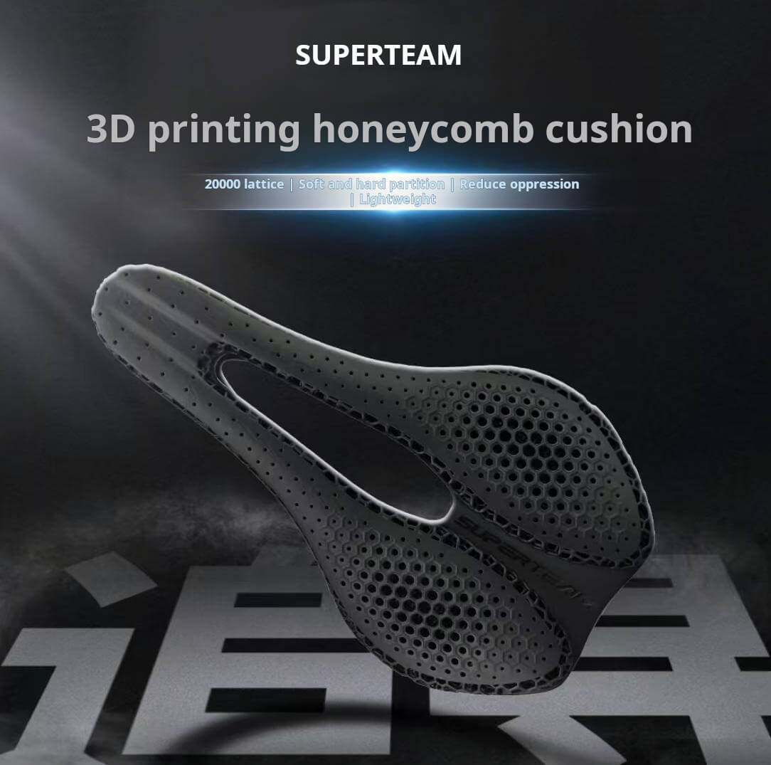 Superteam 3D Printed Road Bike Full Carbon Fiber Medium Short-Nosed Saddle