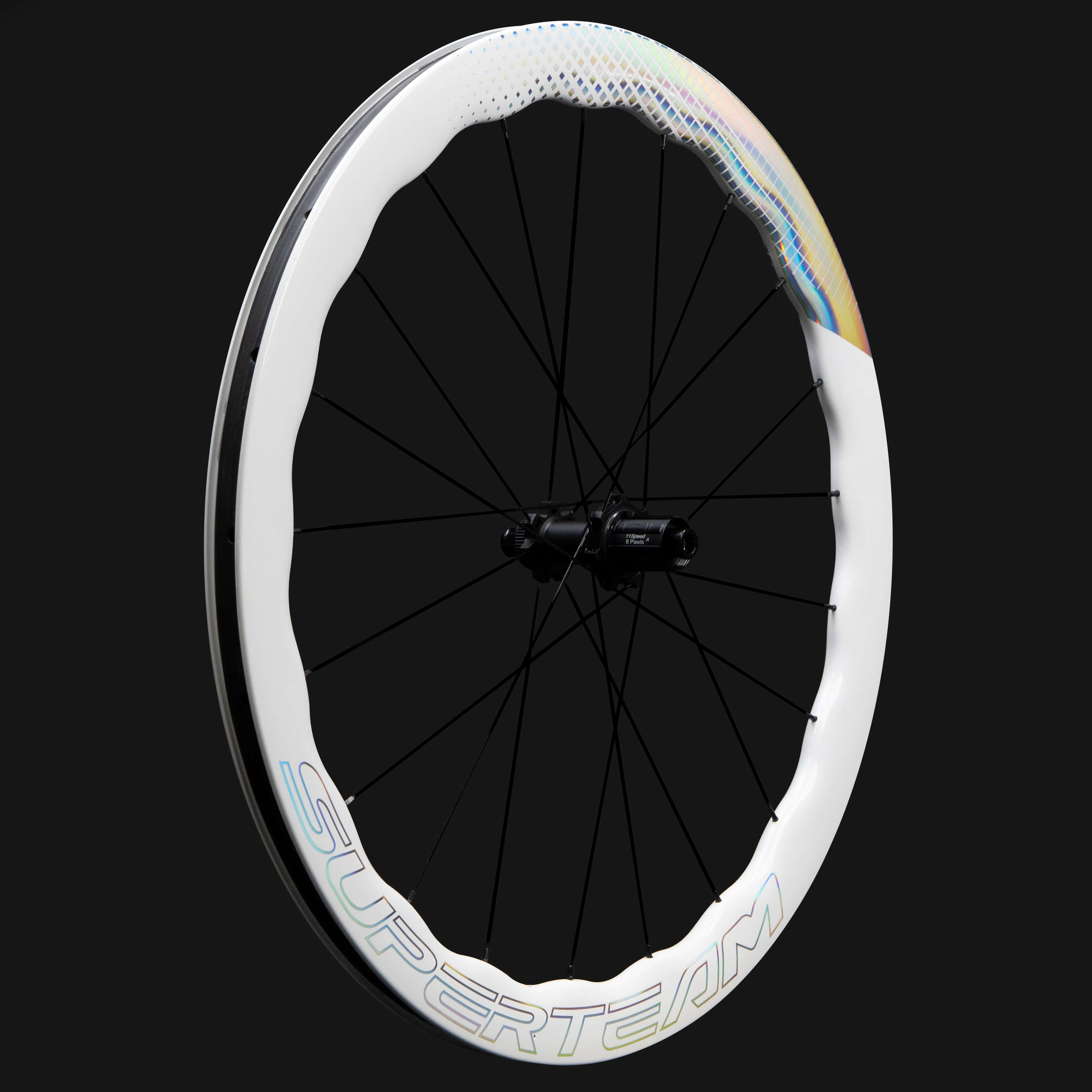 SUPERTEAM Classic PRO D28-50 DISC Brake Shine Decals White Rim