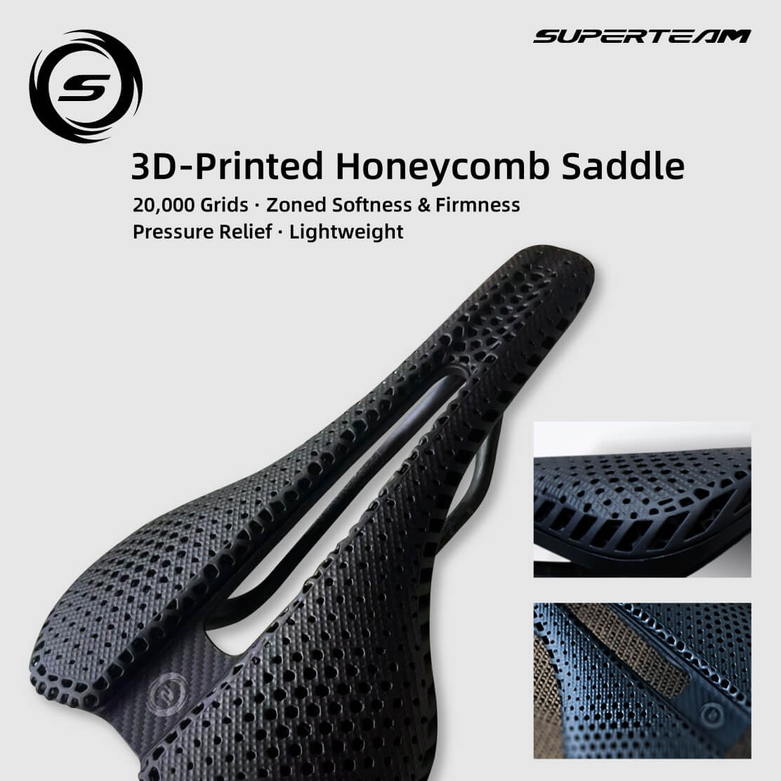 Superteam 3D-Printed Honeycomb Saddle