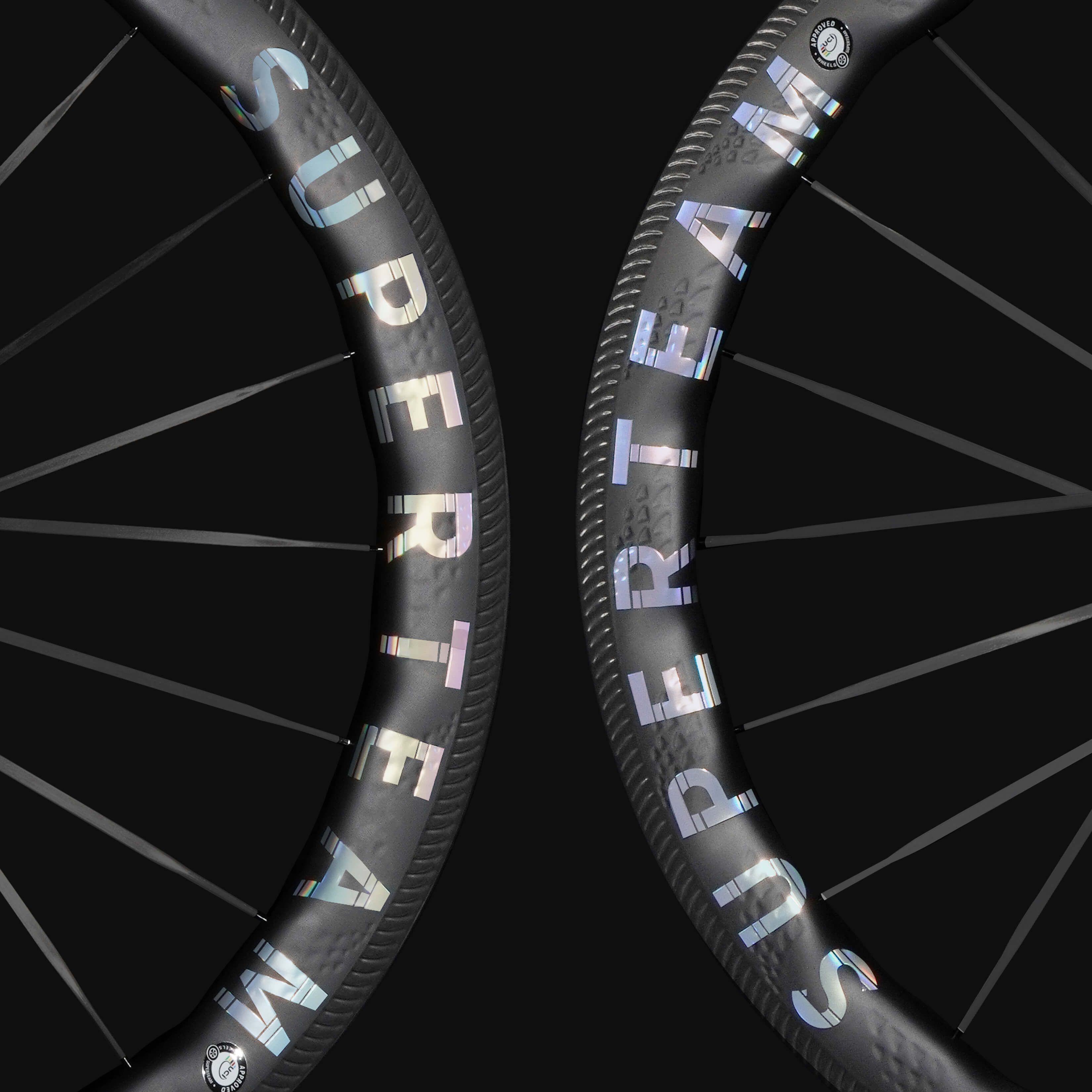 SUPERTEAM S-ALL Carbon Ultra R25-50 RIM Brake Silver Decals