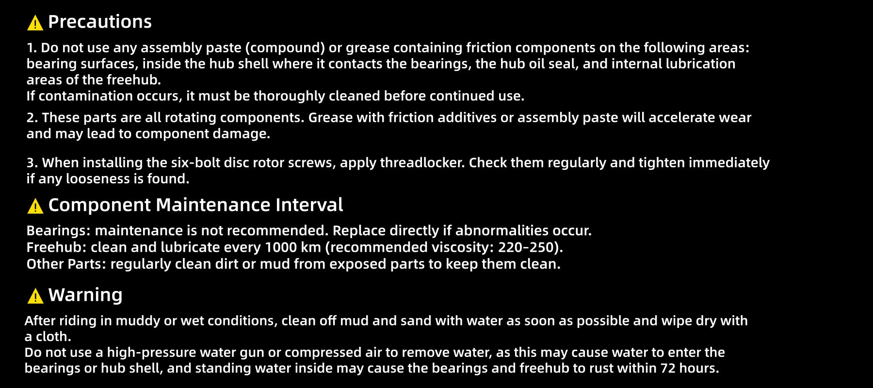 Superteam Bicycle Hub Maintenance & Safety Guidelines