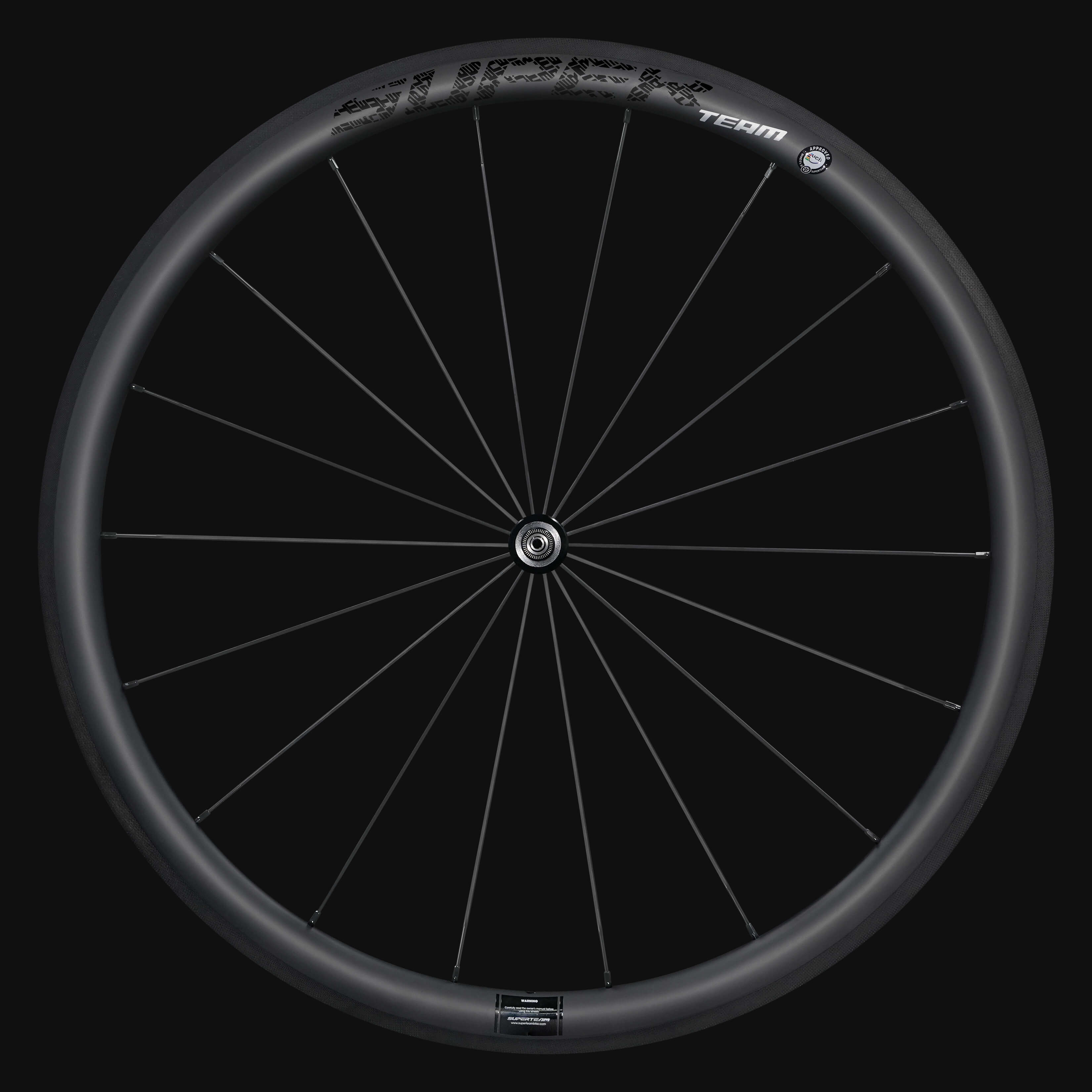 Juego de ruedas de carbono Classic PRO R25-38 con frenos de llanta y calcomanías negras