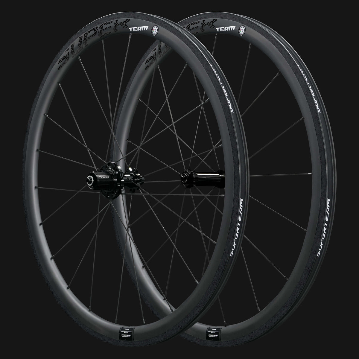 Conjunto de rodas de carbono Classic PRO R25-38 RIM Brake Black Decals