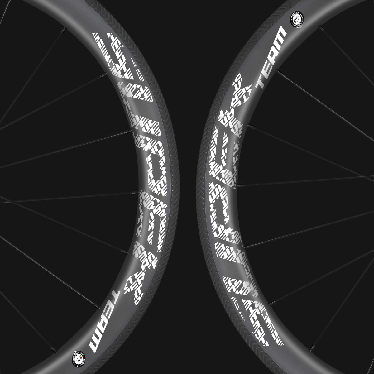 Conjunto de rodas de carbono Classic PRO R25-50 RIM Brake White Decals