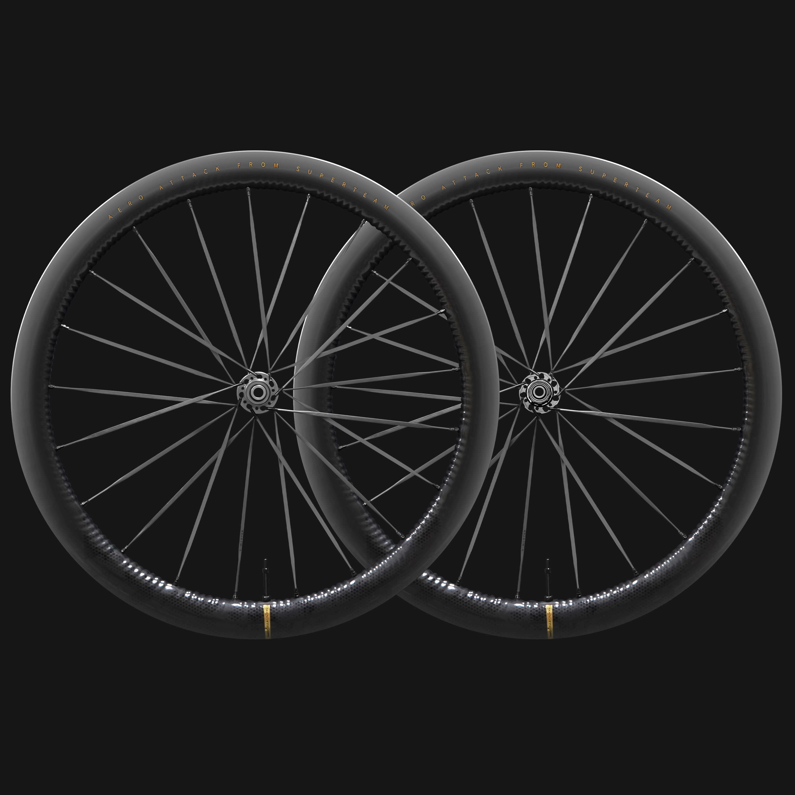S-ALL Carbon EVO D28-50 DISC Brake Wheelsets Black Spokes 