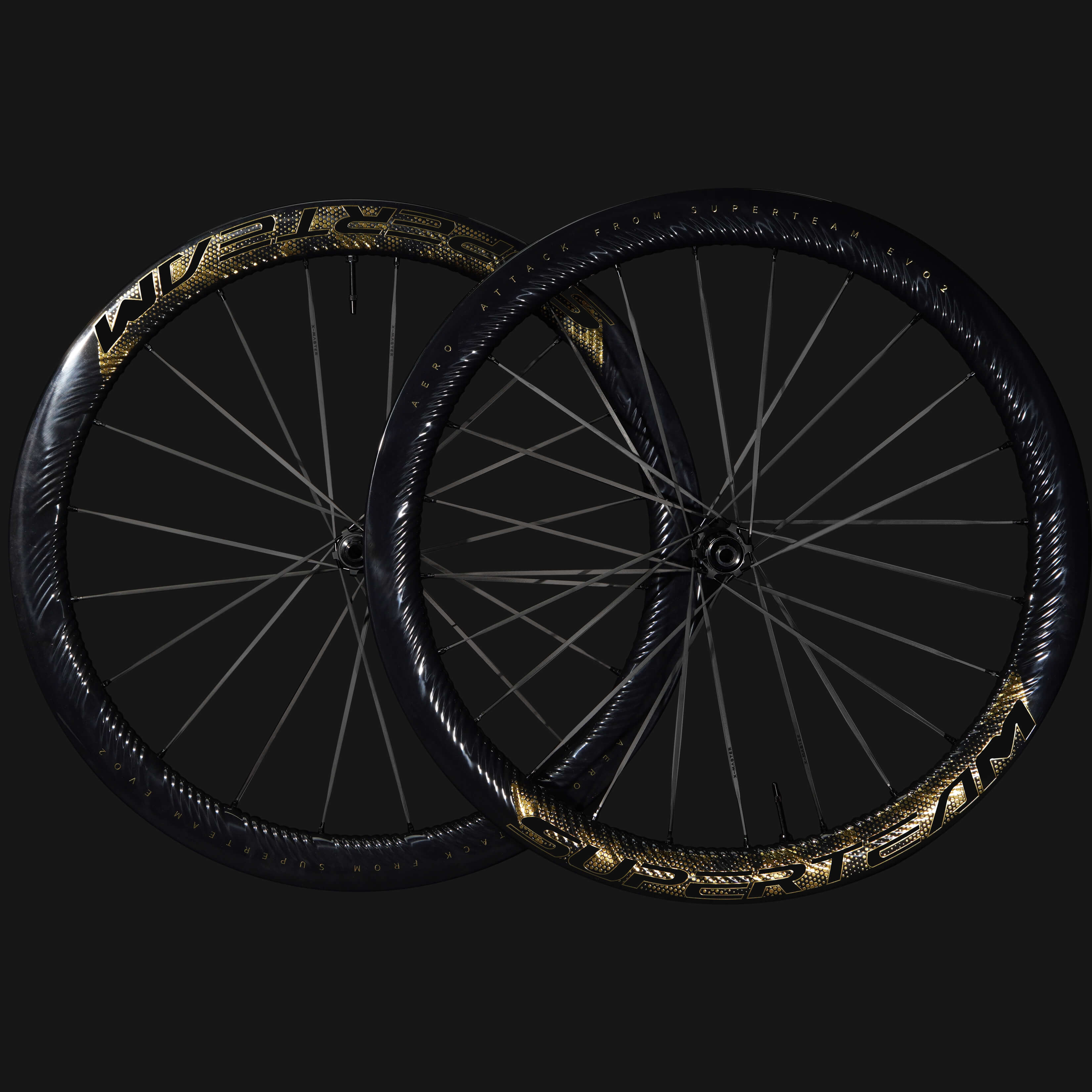 S-ALL Carbon EVO Ⅱ D30-50 DISC Brake Gold Decals | Superteam Wheels