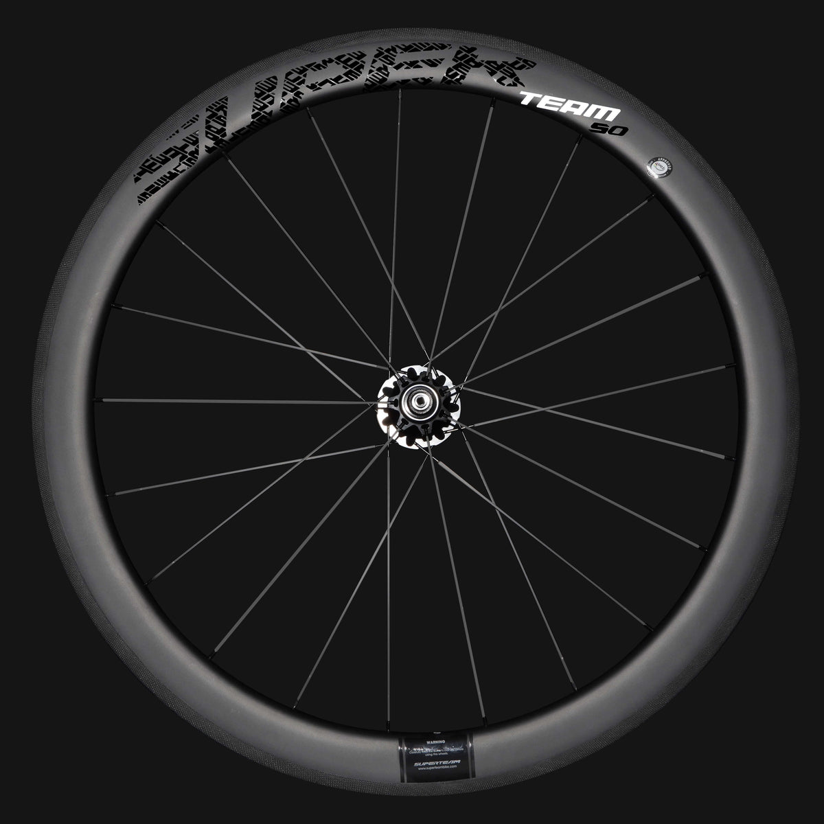 Paire de roues en carbone Classic PRO R25-50 avec frein sur jante et autocollants noirs