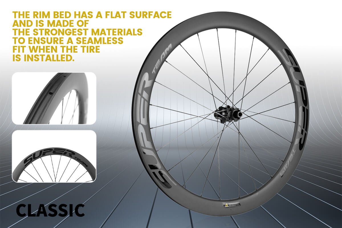 Superteamクラシックシリーズ50mm深さカーボンホイールセットRIM BRAKE