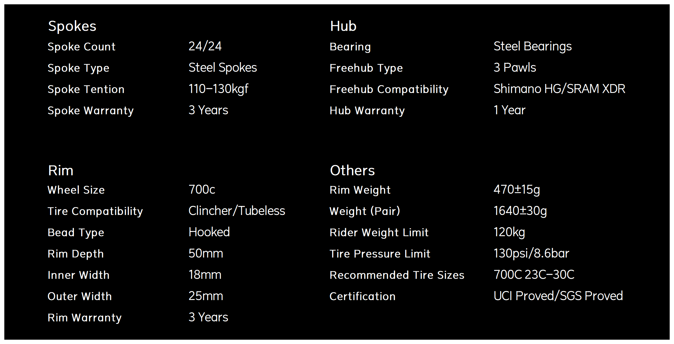 Classic Series D25-50 Carbon Wheelset DISC Brake