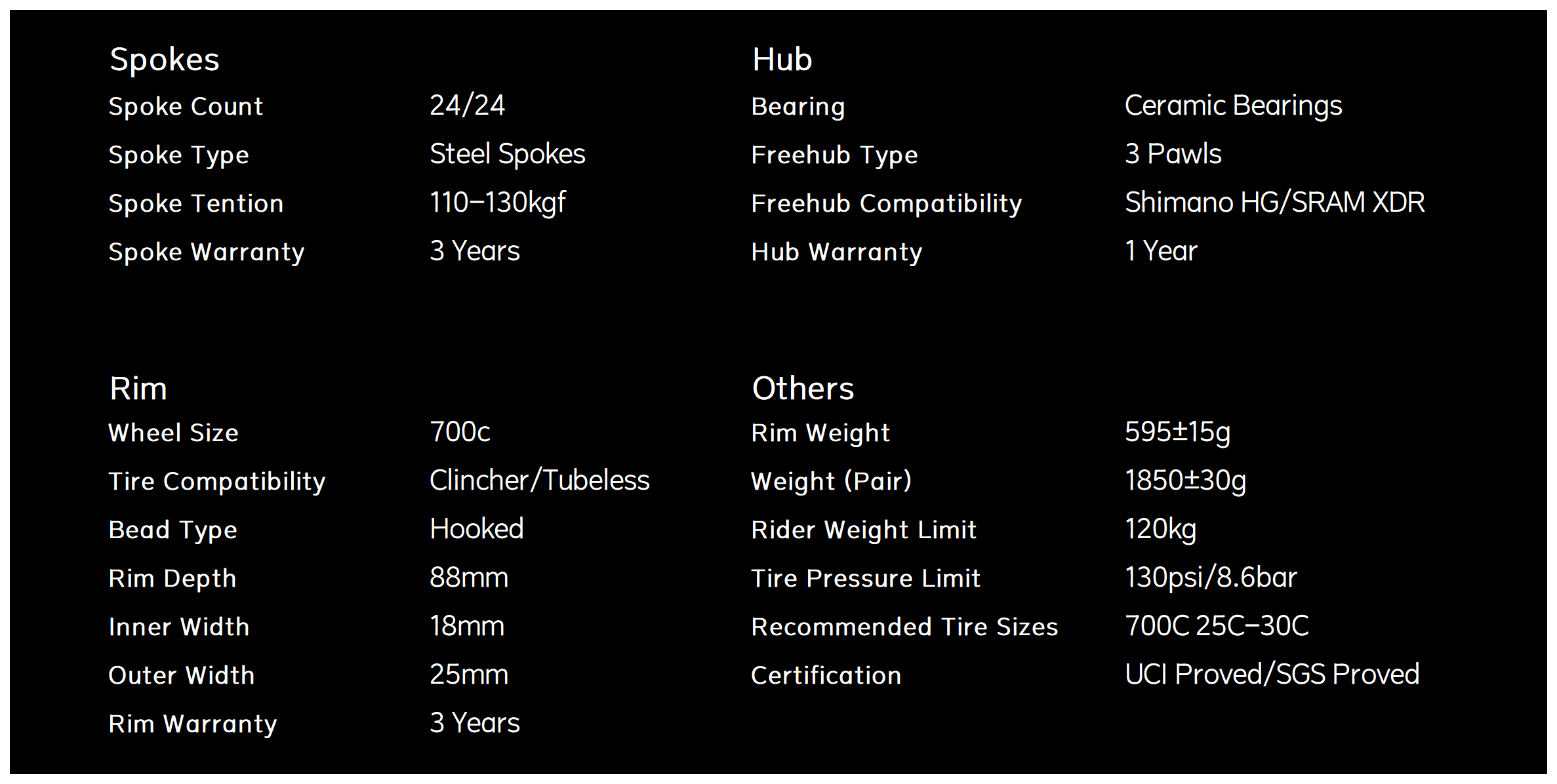 Classic Series D25-88 Carbon Wheelset DISC Brake Ceramic Bearings
