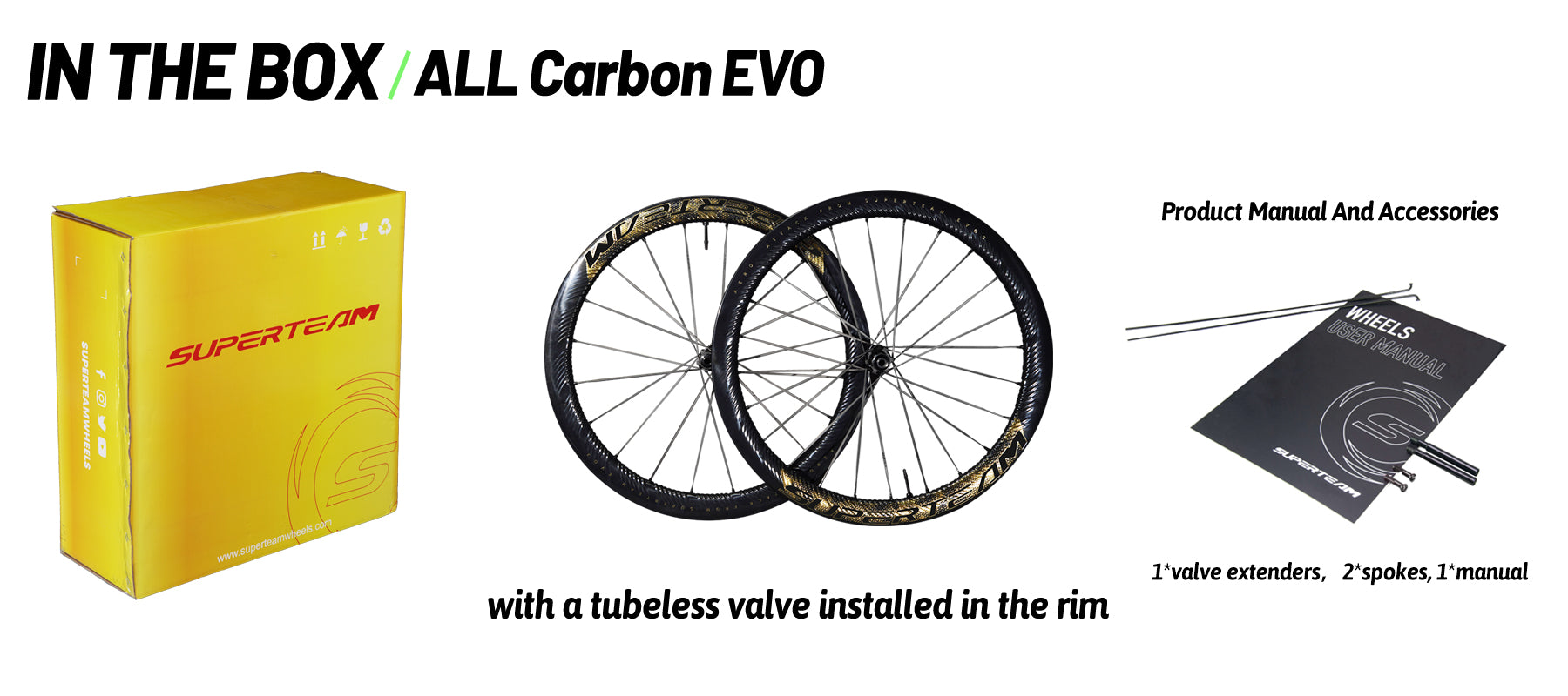 Superteam S-ALL Carbon EVO Ⅱ D30-50 DISC Brake Black Decals Aero Race Wheelsets